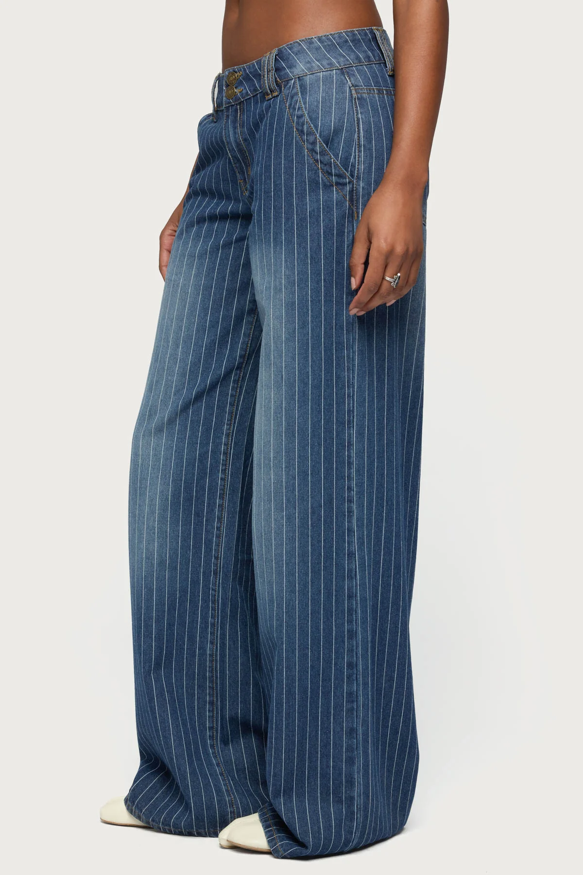 Tall Cory Striped Low Rise Baggy Jeans - Image 3