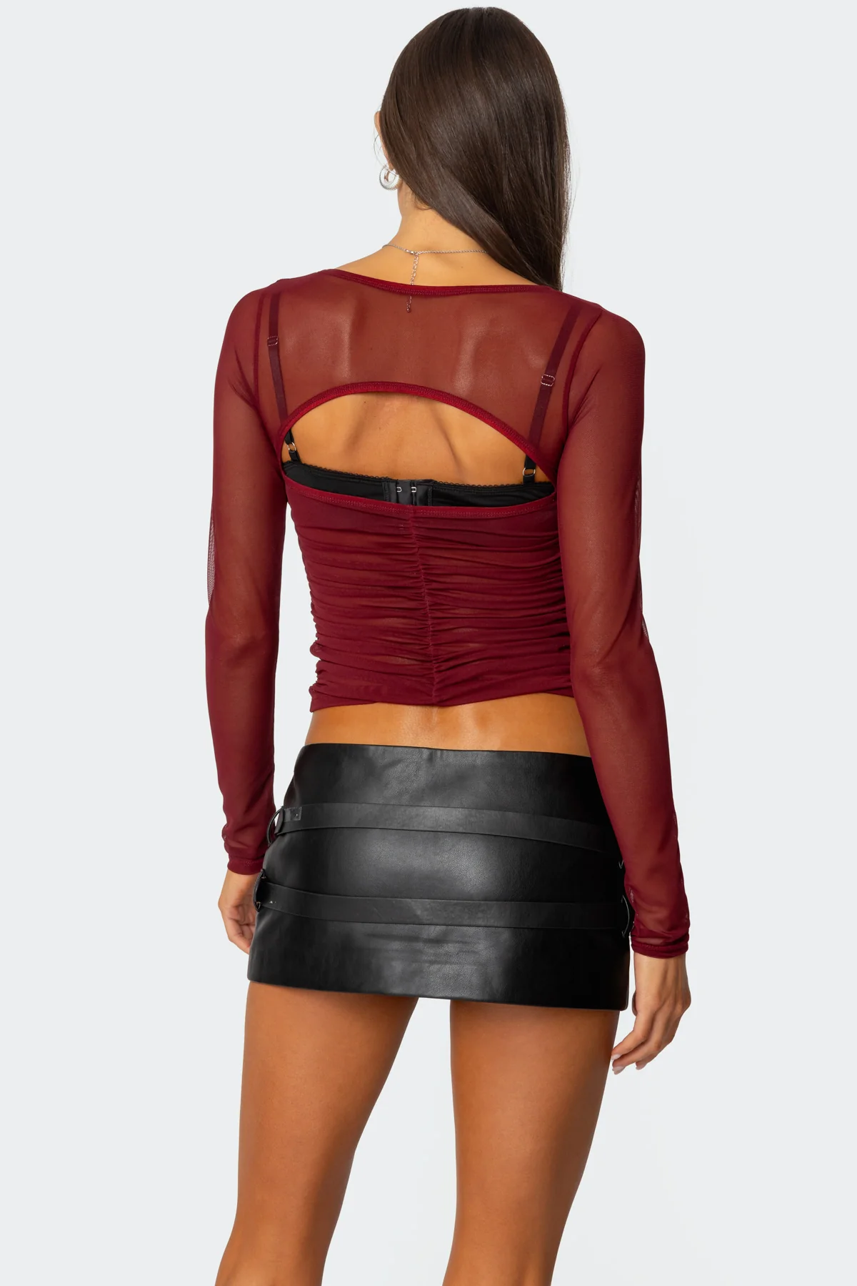 Tristina Ruched Mesh Bra Top - Image 4