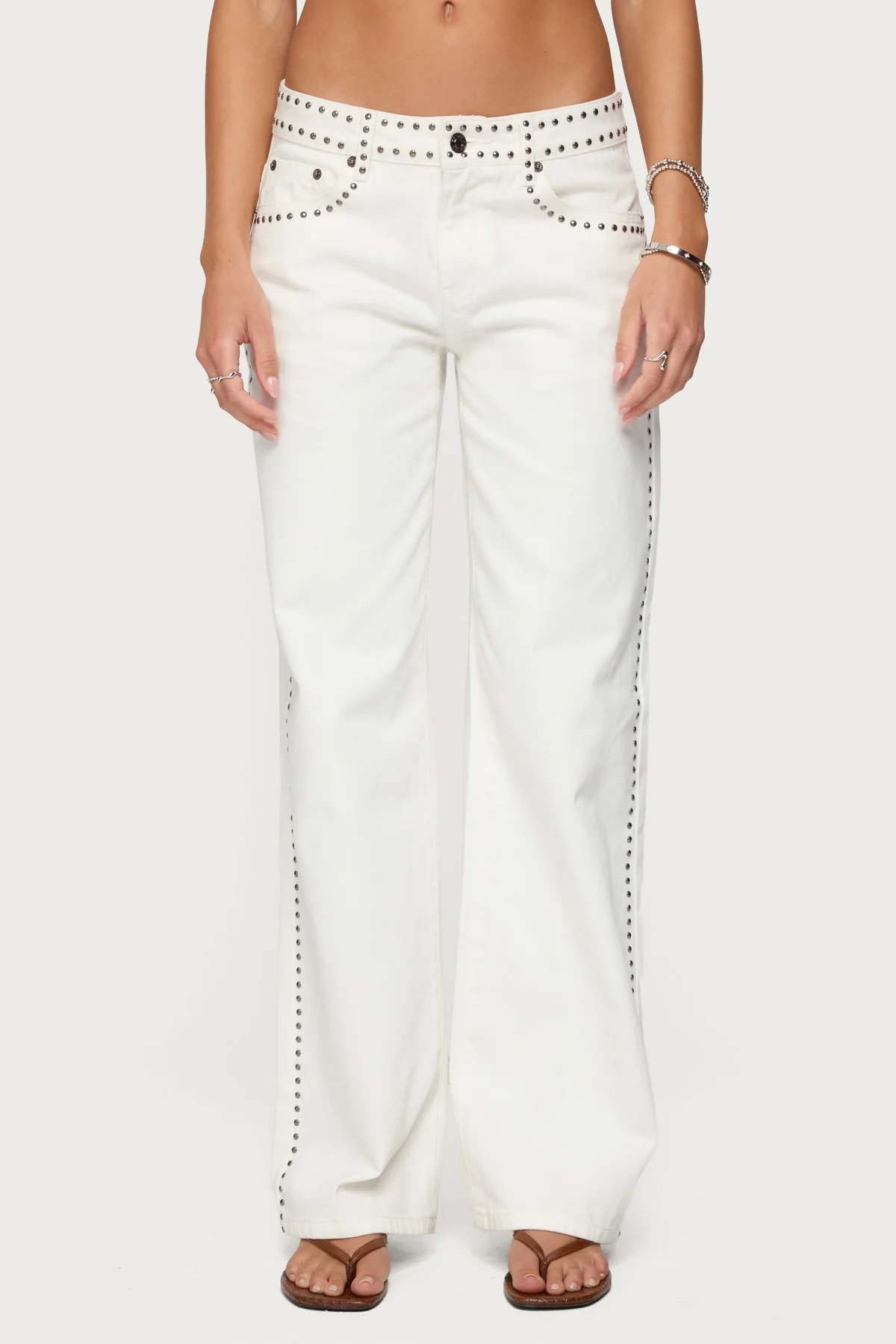 Quincy Studded Low Rise Baggy Jeans - Image 2