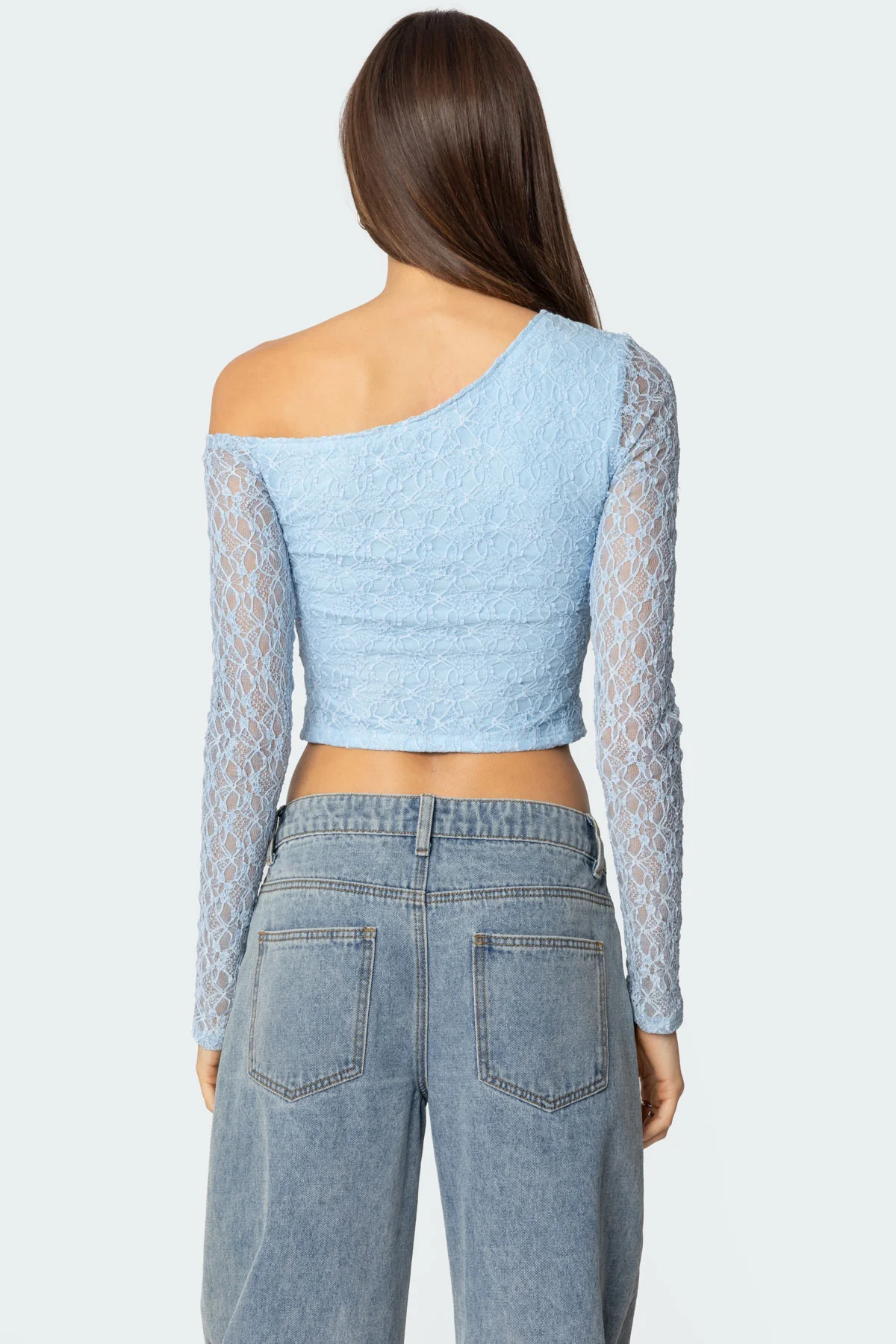 Fabia Asymmetric Textured Lace Top - Image 5