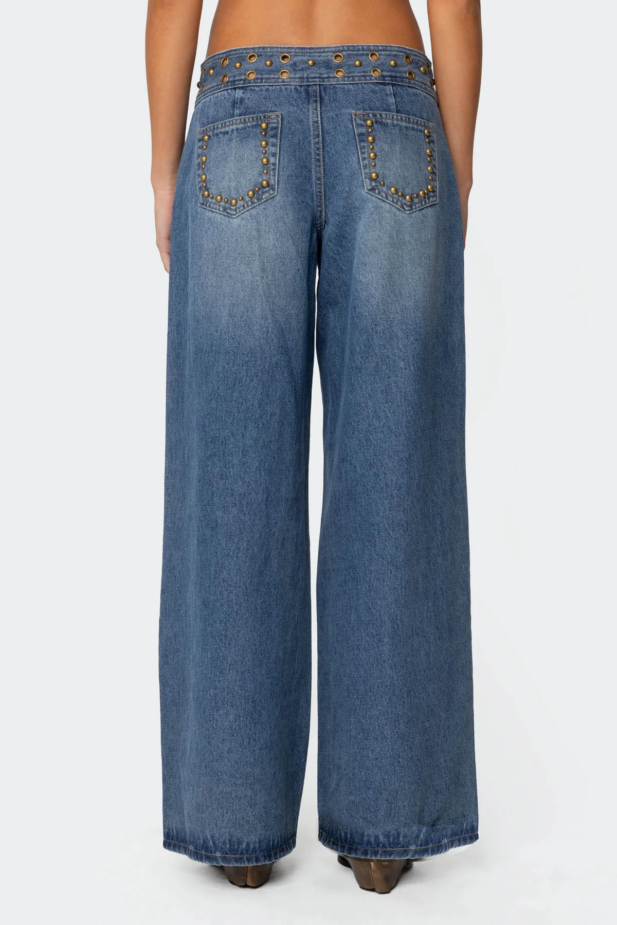 Stud & Grommet Low Rise Baggy Jeans - Image 4