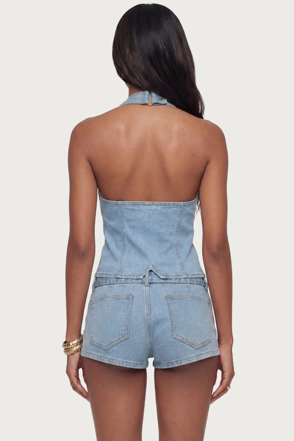 Ciel Split Front Denim Halter Top - Image 5