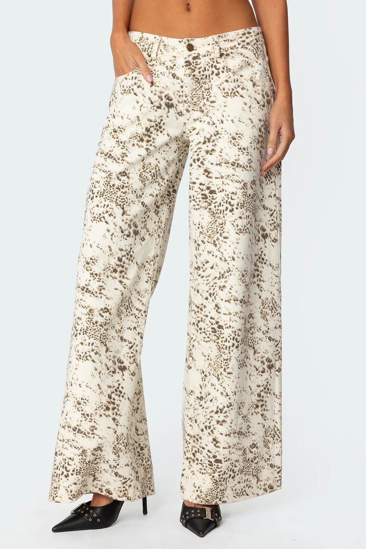 Snow Leopard Low Rise Baggy Jeans - Image 2