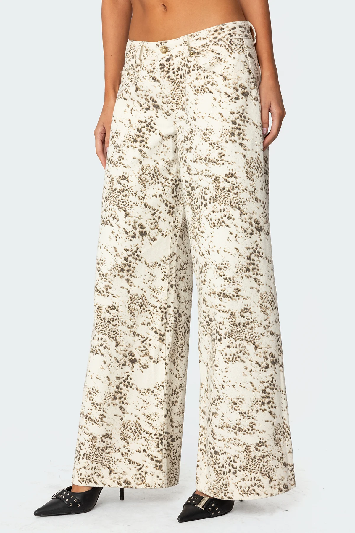 Snow Leopard Low Rise Baggy Jeans - Image 4