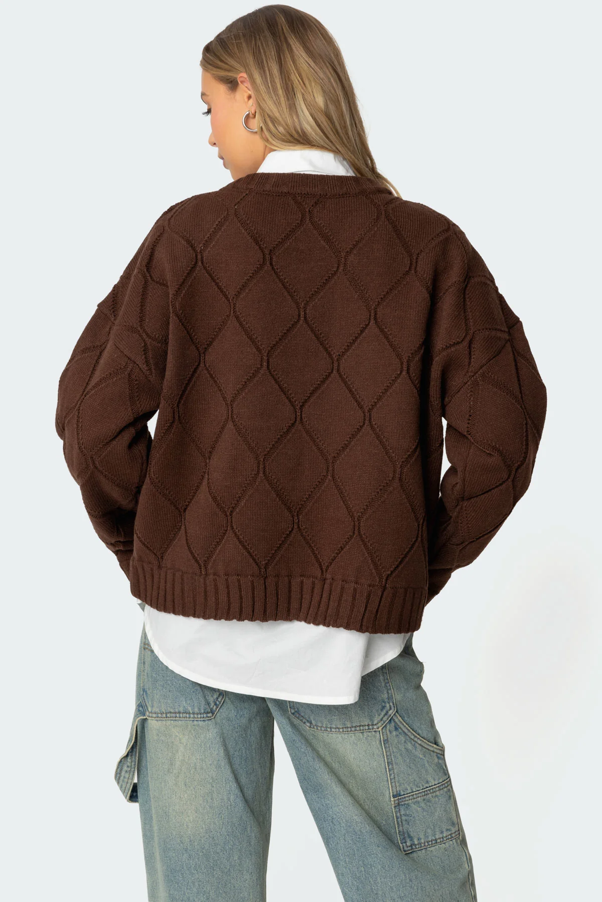 Cass Oversized Textured Knit Sweater - Image 4