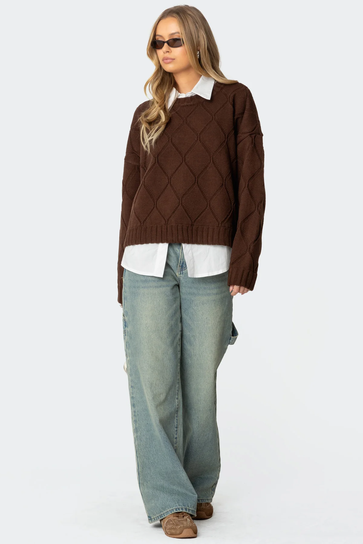 Cass Oversized Textured Knit Sweater - Image 5