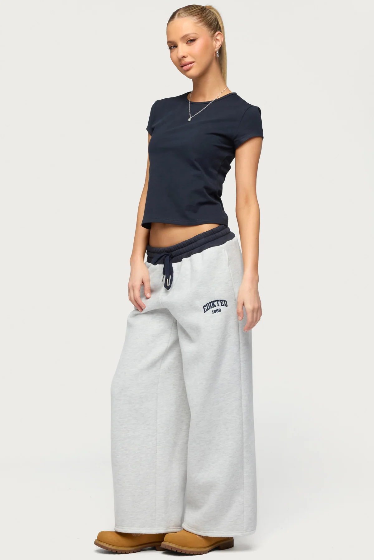 Petite Edikted Contrast Embroidered Sweatpants - Image 5