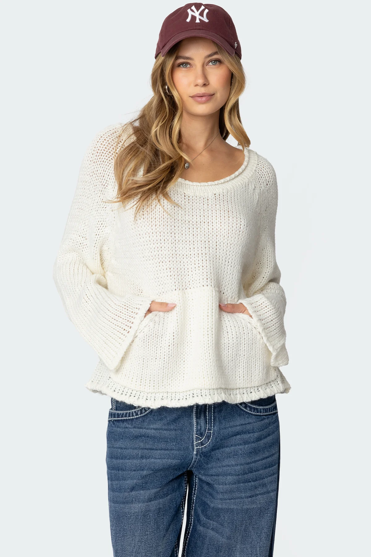 Kangaroo Pocket Oversized Knit Top - Image 2