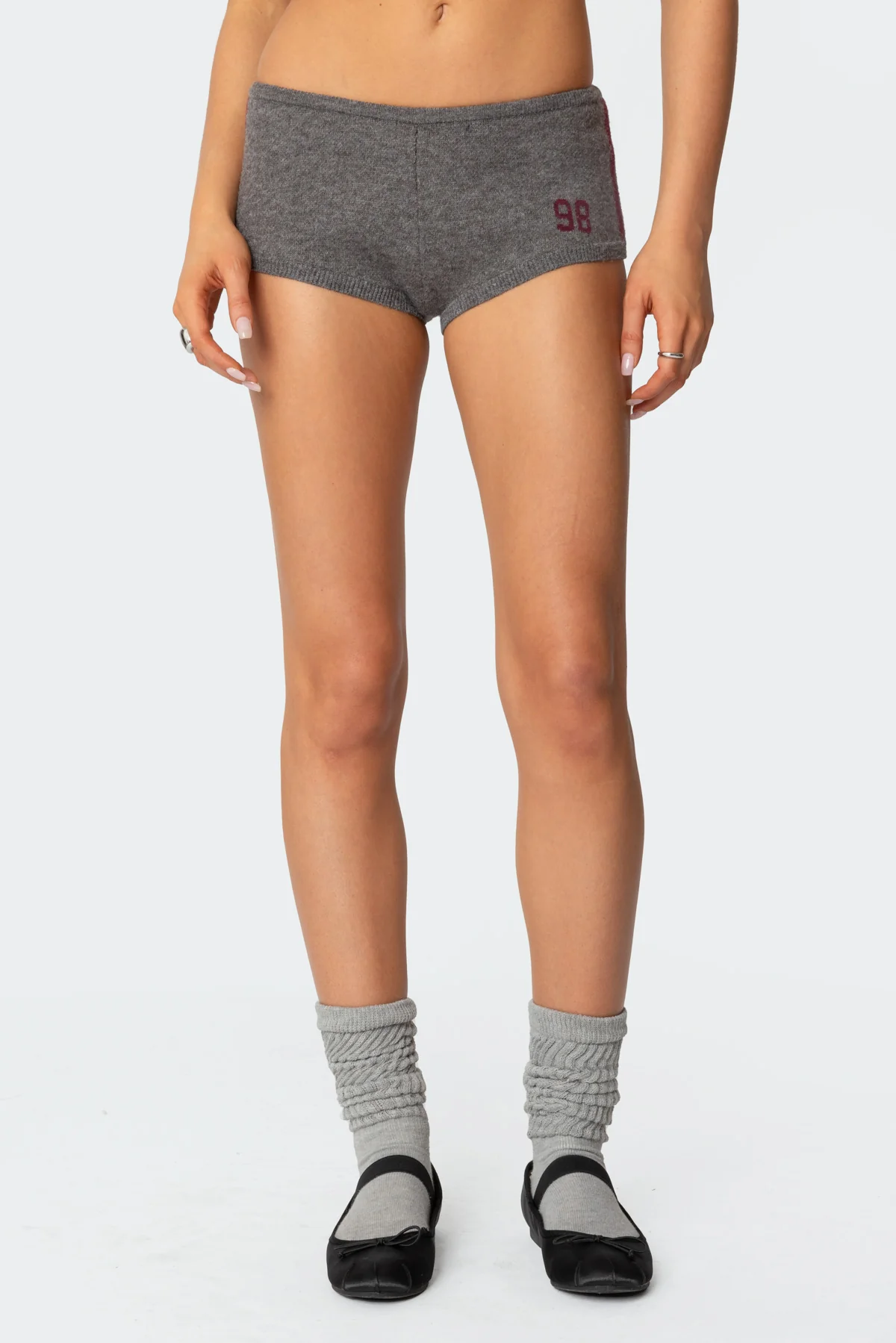 Heart Knit Micro Shorts - Image 2