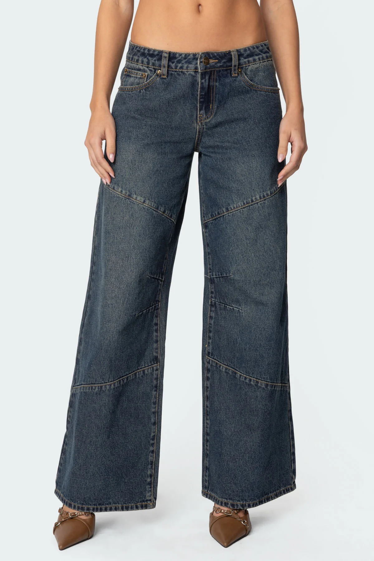 Laney Vintage Washed Low Rise Baggy Jeans - Image 2