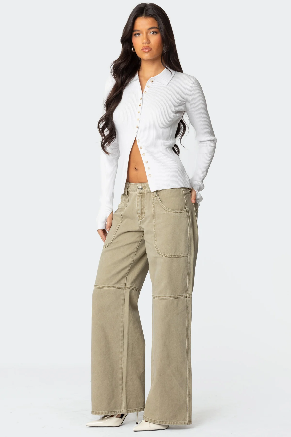 Morgan Low Rise Baggy Carpenter Jeans - Image 3
