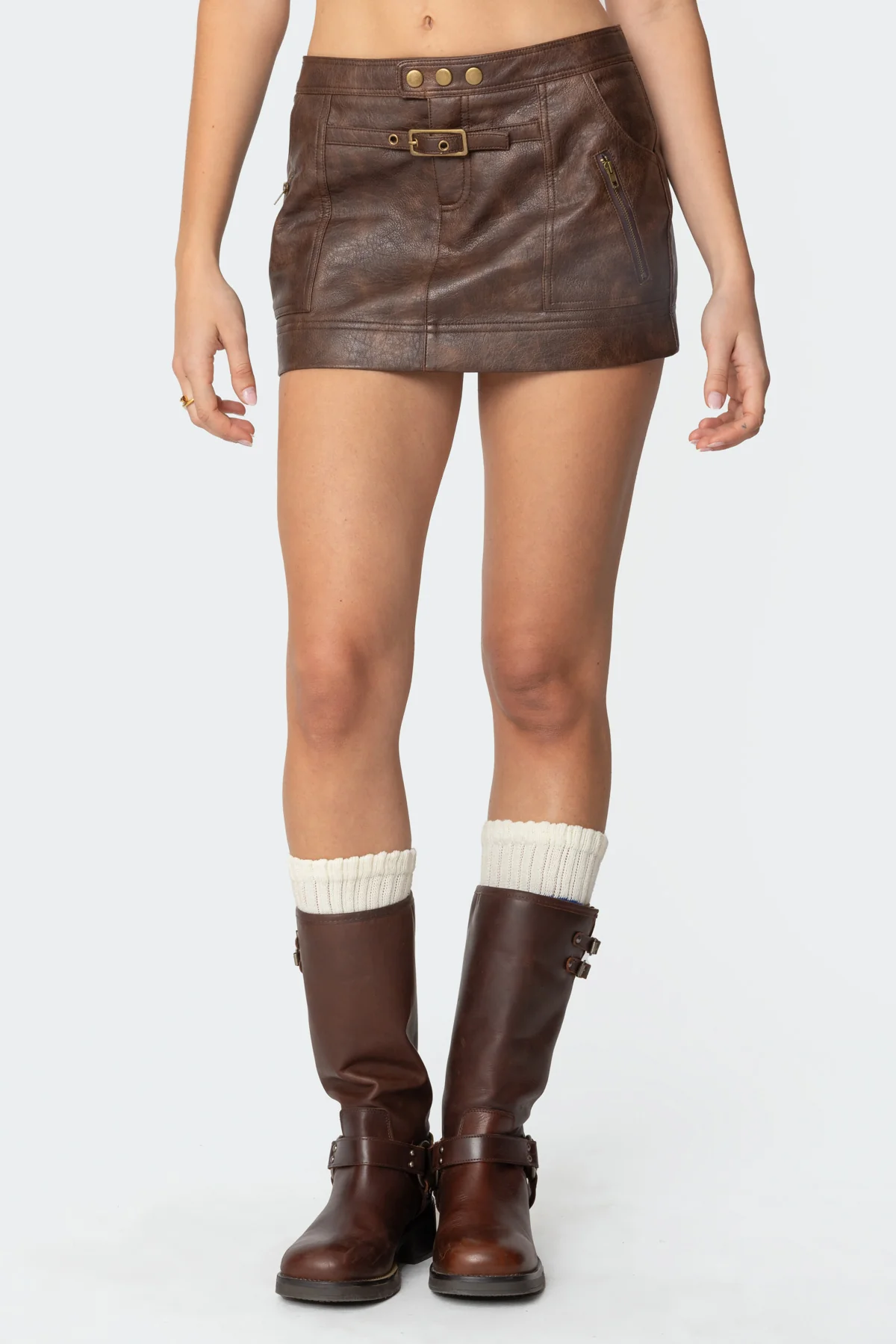 Pax Faux Leather Mini Skirt - Image 2