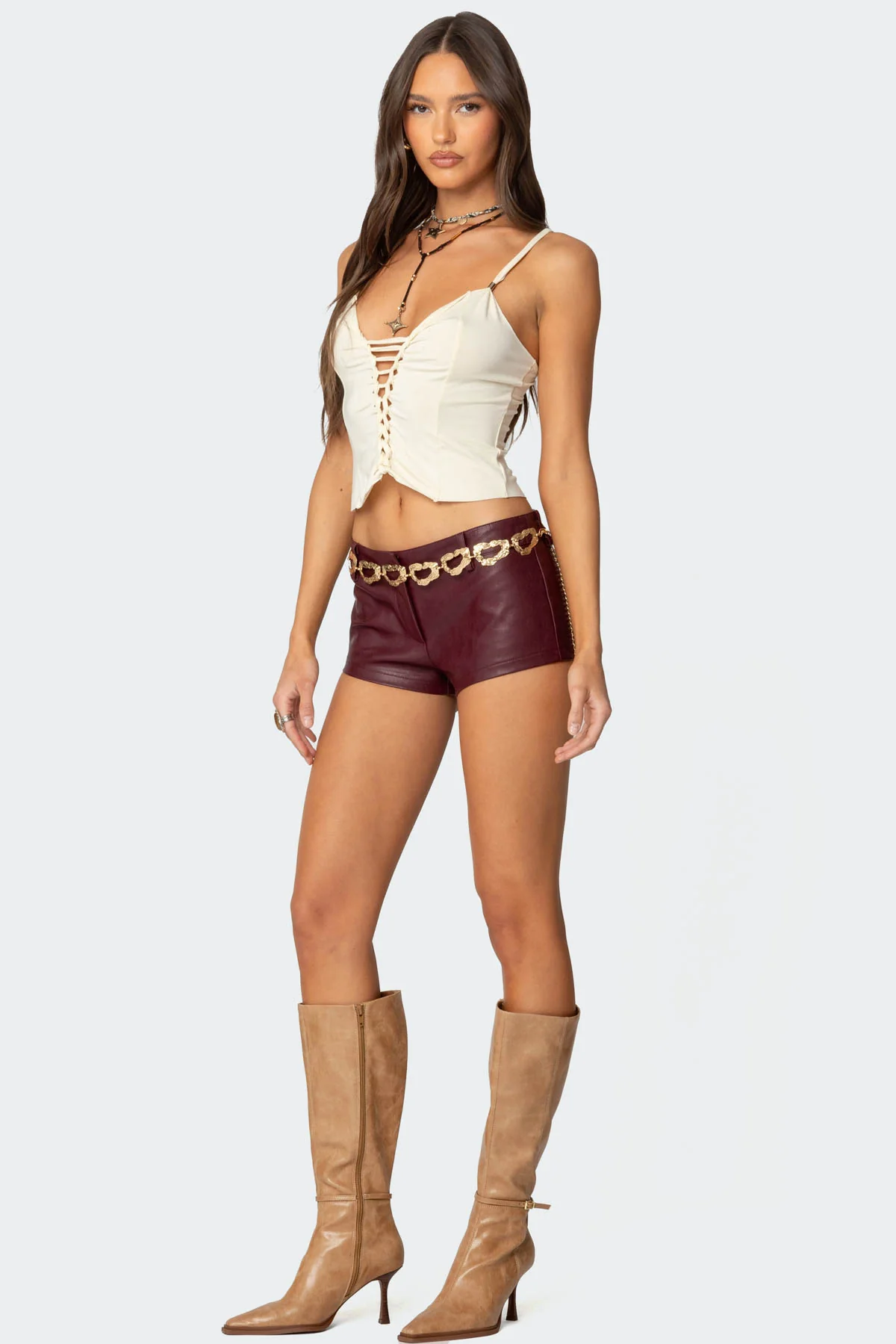 Melaney Faux Leather Micro Shorts - Image 4