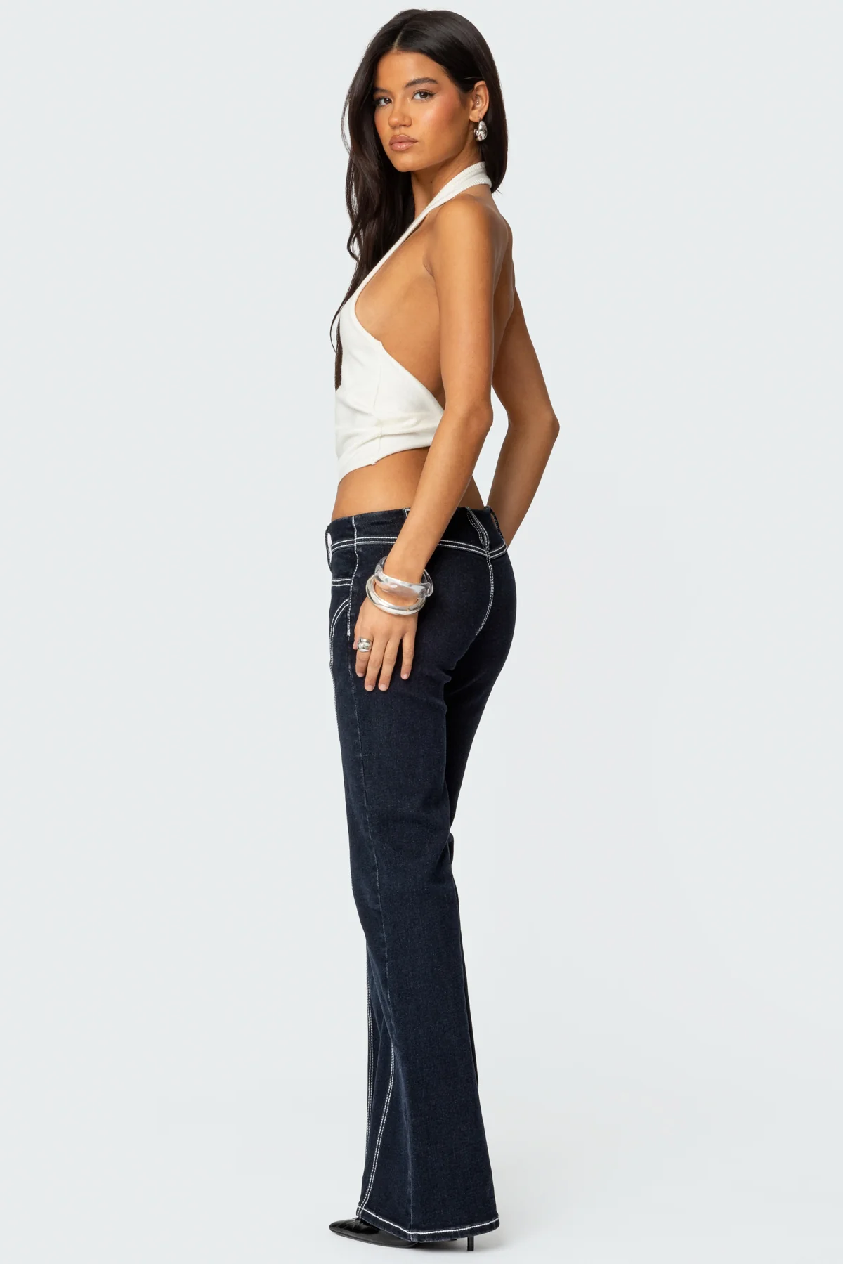 Twister Backless Knit Halter Top - Image 2