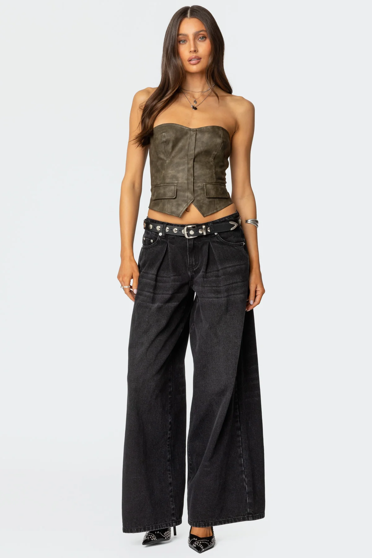 Maysen Faux Leather Corset - Image 2