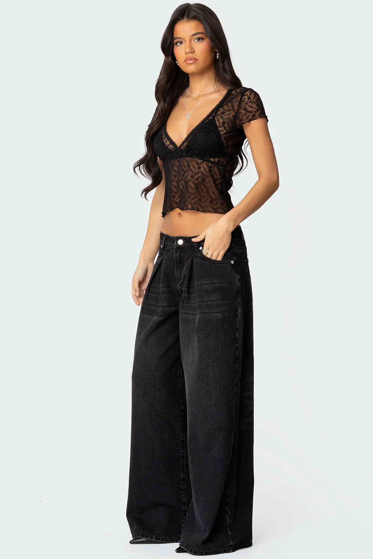 Julie Sheer Lace Top - Image 4