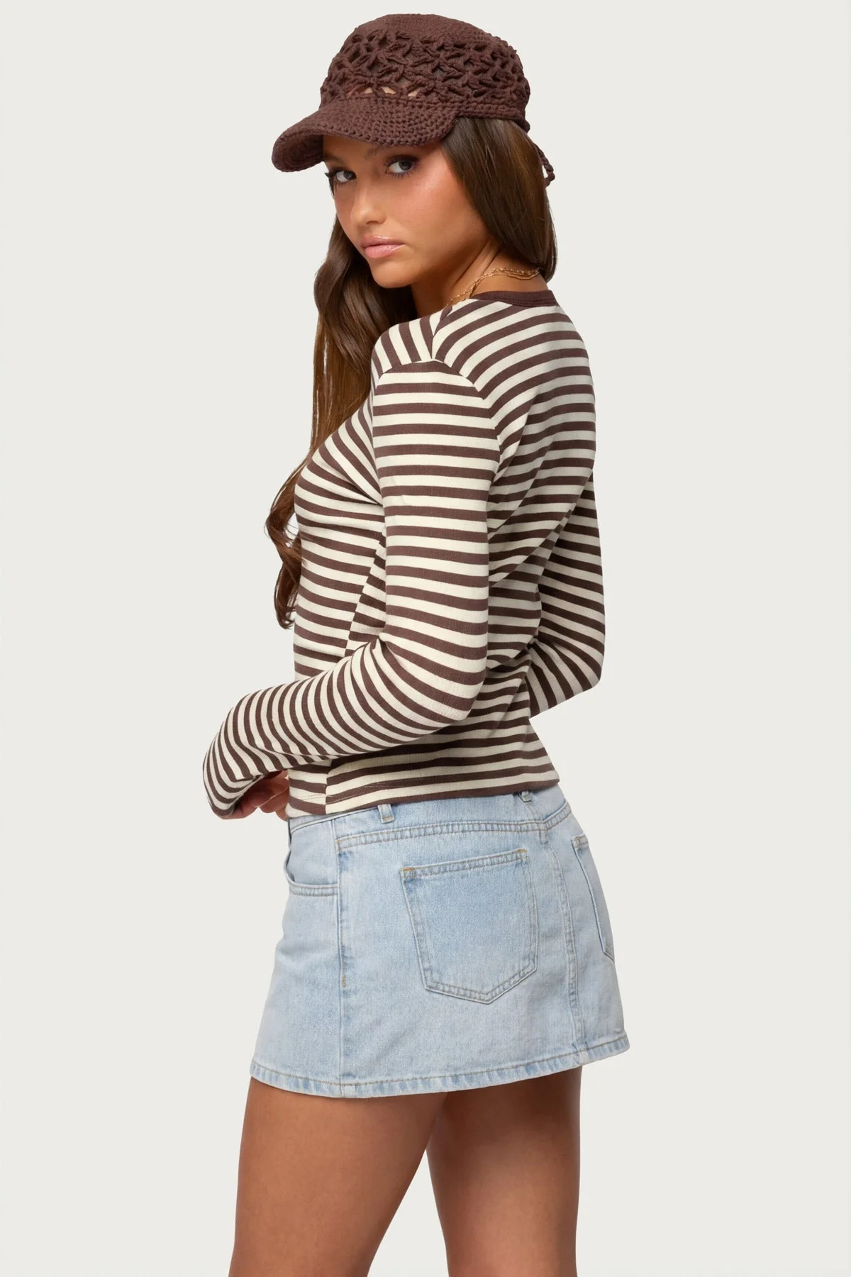 Roma Striped Henley Top - Image 6