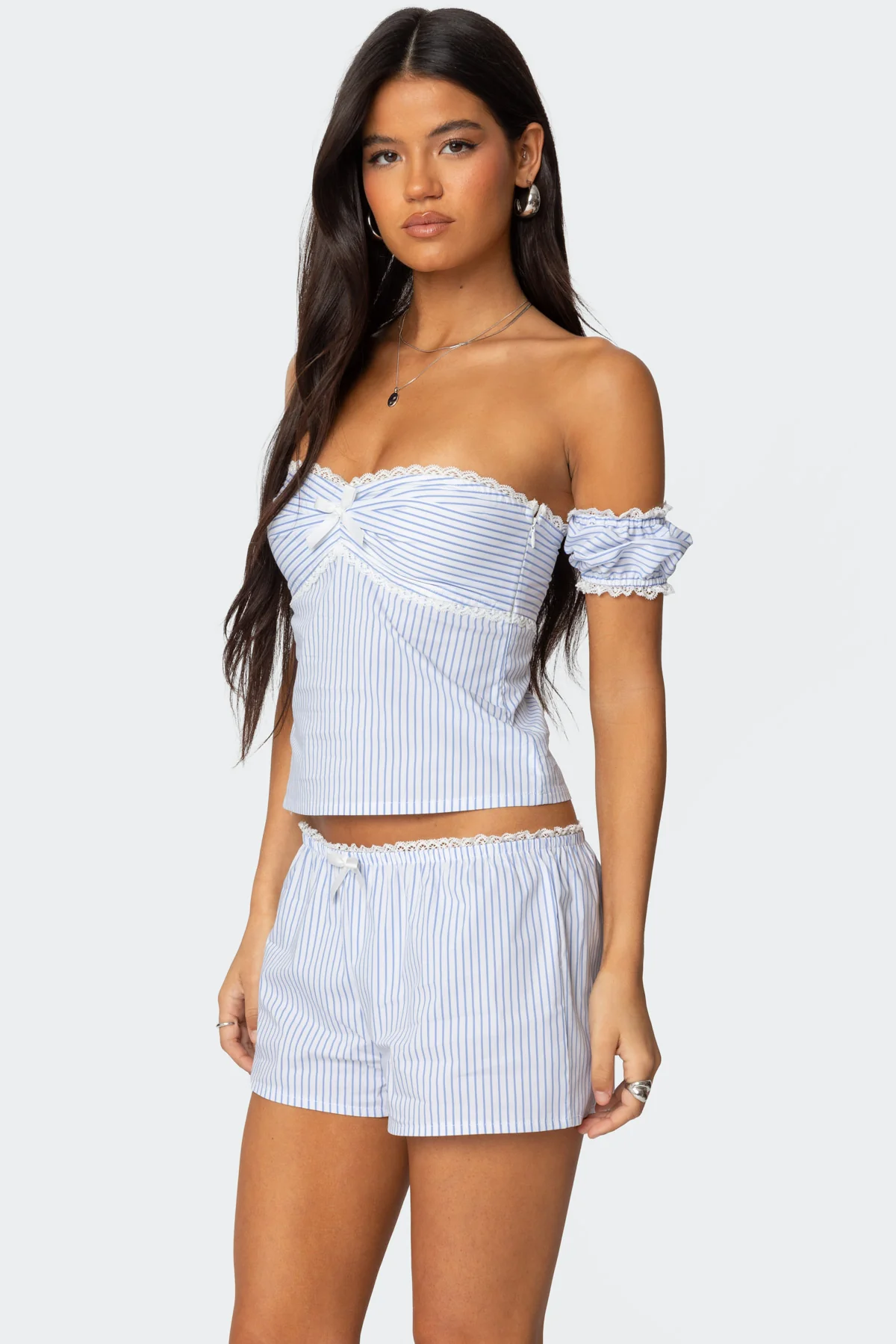 Taryn Off Shoulder Striped Top - Image 3