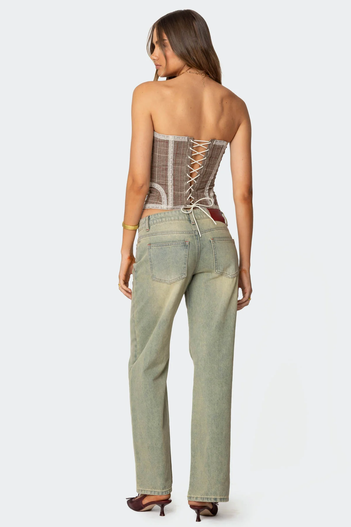 Jaiden Houndstooth Plaid Corset - Image 2