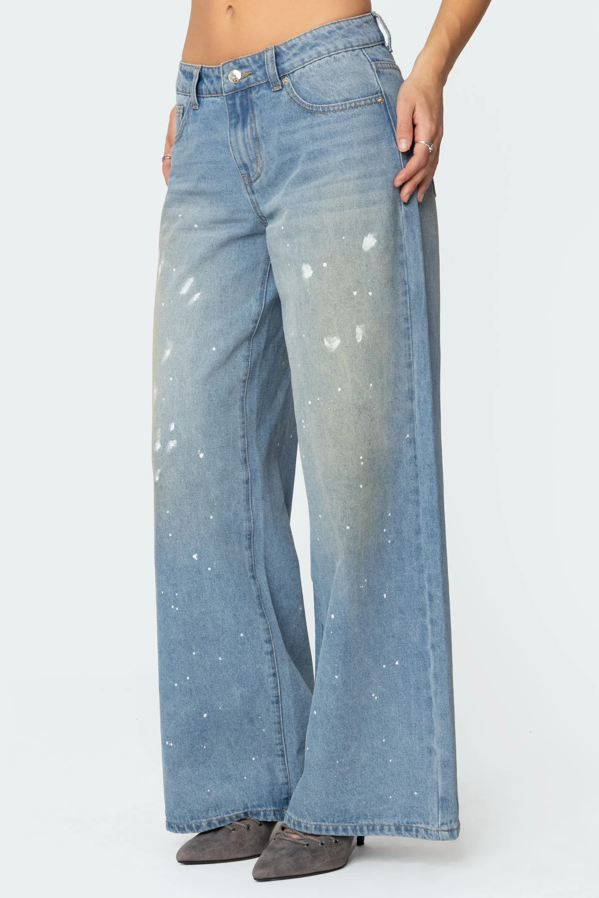 Paint Splatter Low Rise Baggy Jeans - Image 4