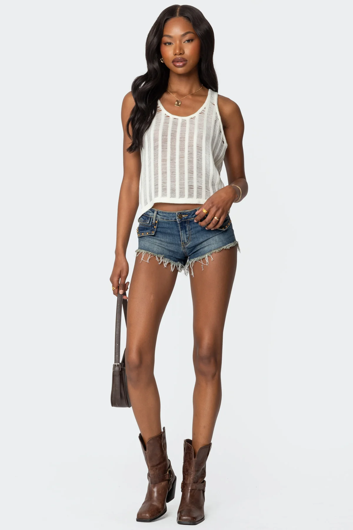 Keziah Sheer Ladder Knit Top - Image 2