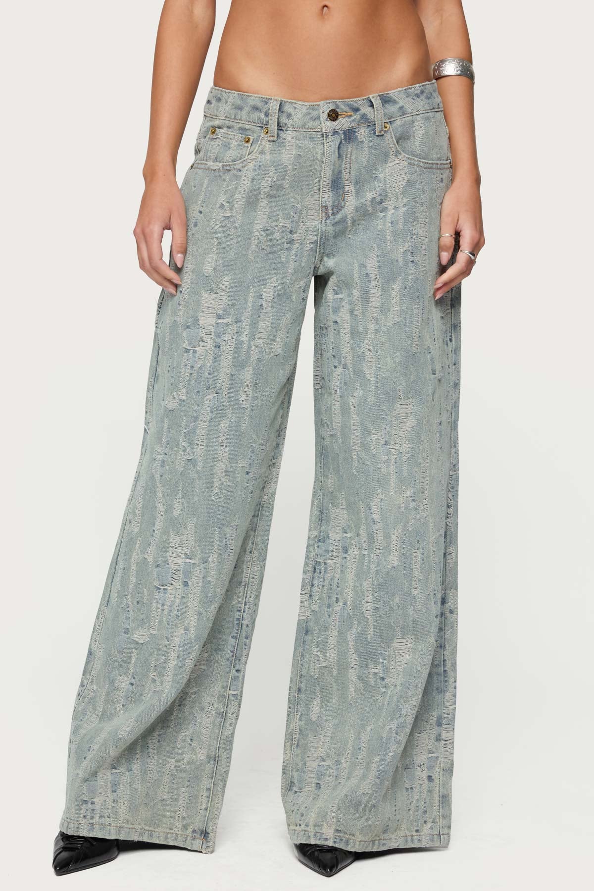 Blaze Distressed Low Rise Baggy Jeans - Image 2