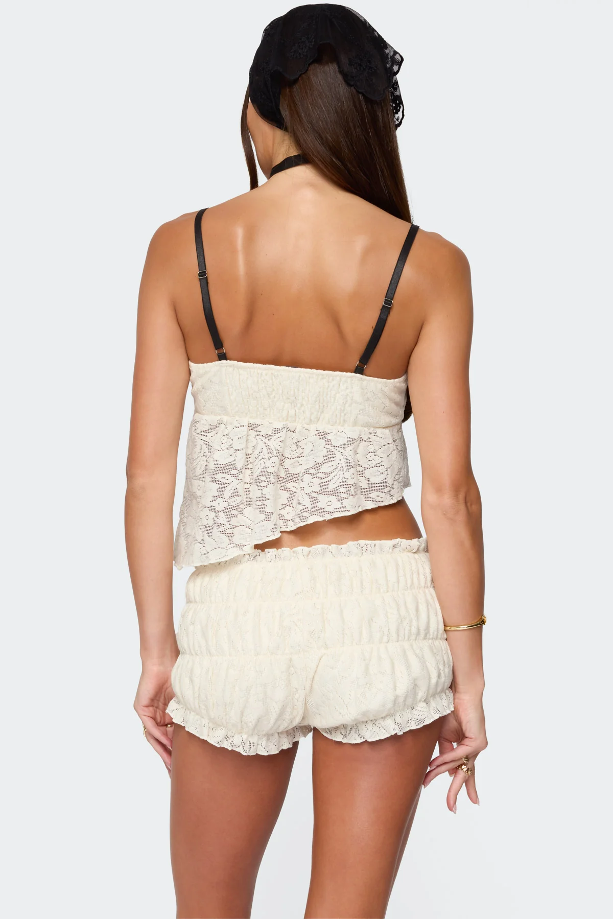 Este Asymmetric Textured Lace Top - Image 5