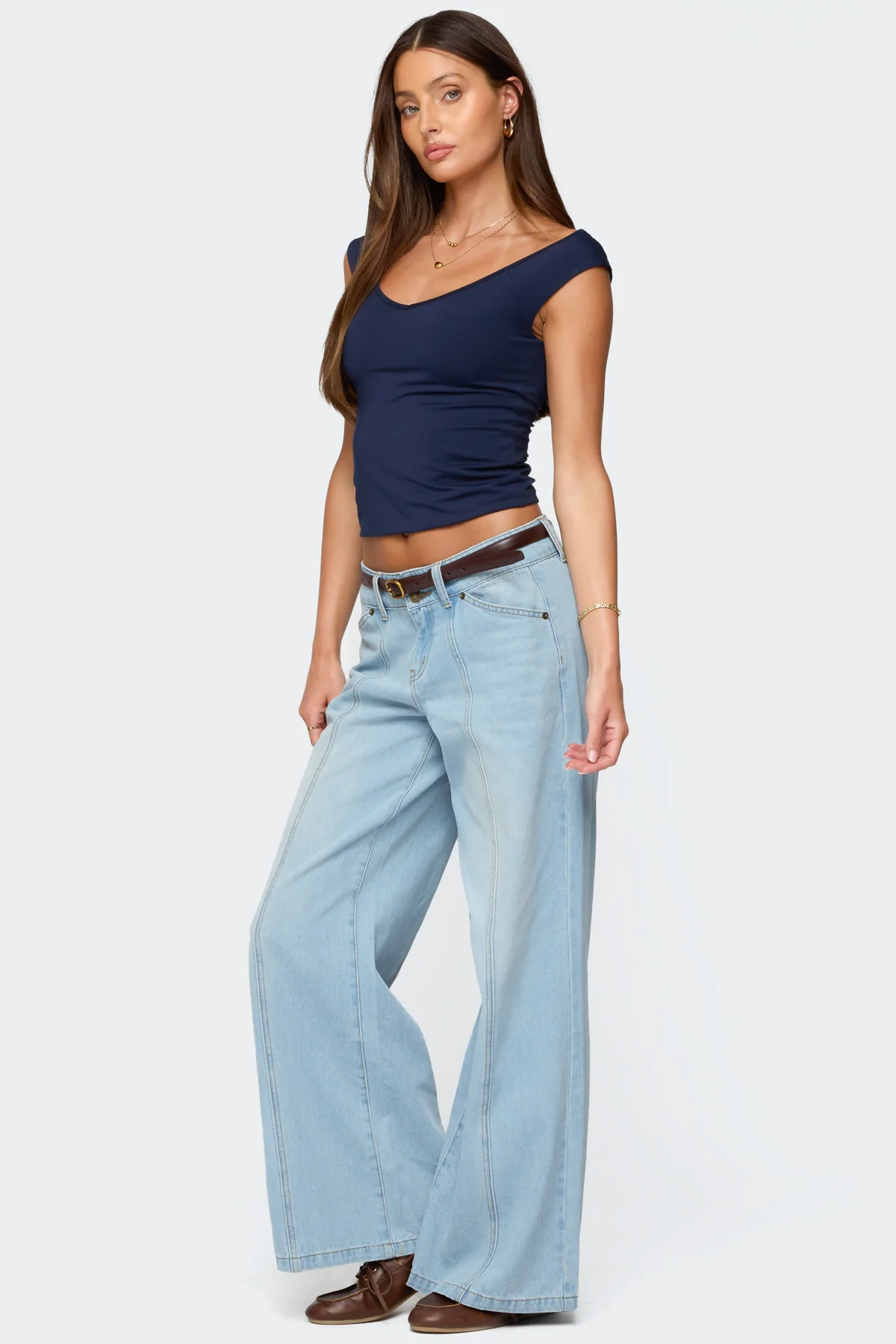 Angeline Wide V Neck Top - Image 4