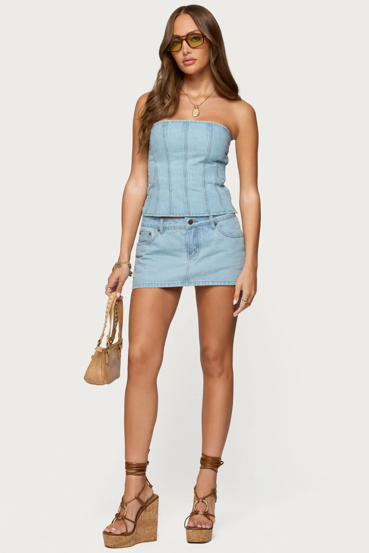 Camelia Strapless Denim Corset - Image 3