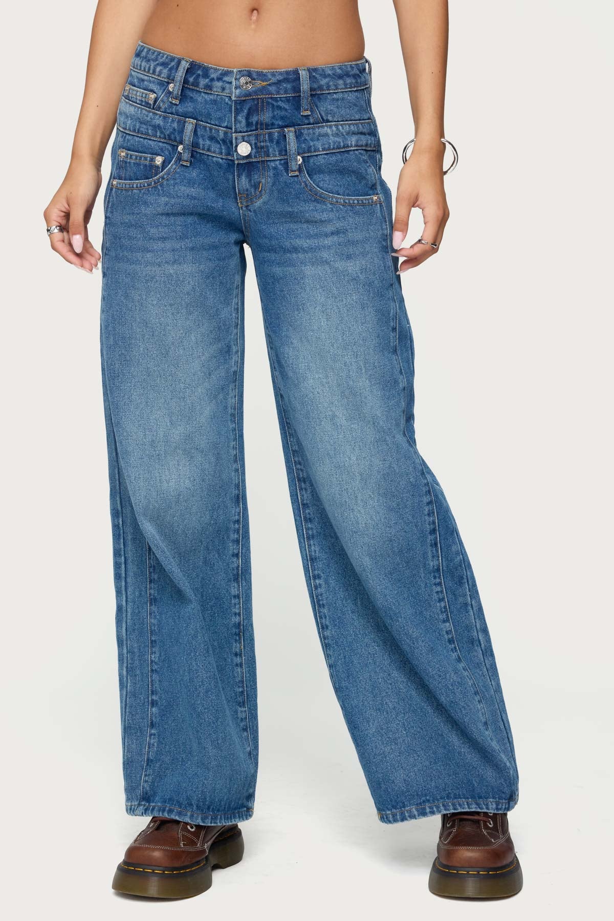 Abel Layered Look Low Rise Baggy Jeans - Image 2