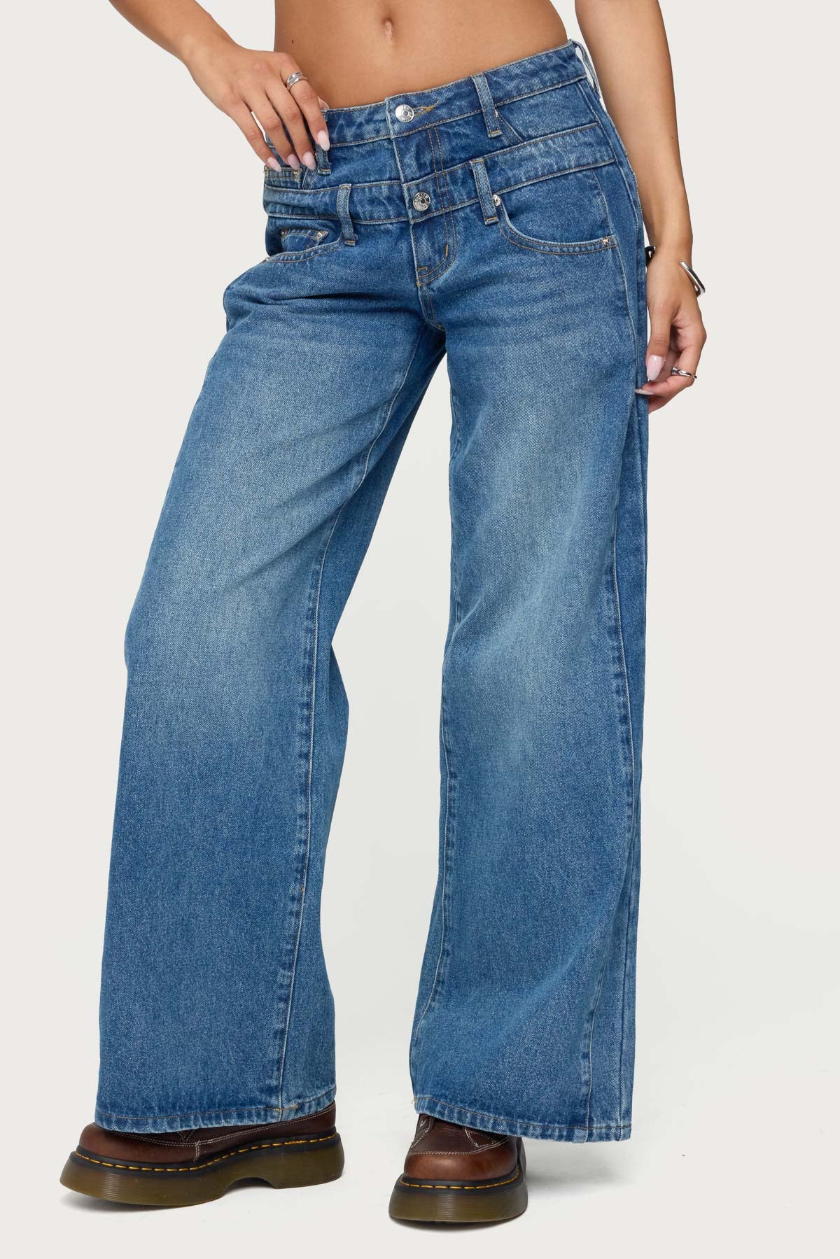 Abel Layered Look Low Rise Baggy Jeans - Image 4