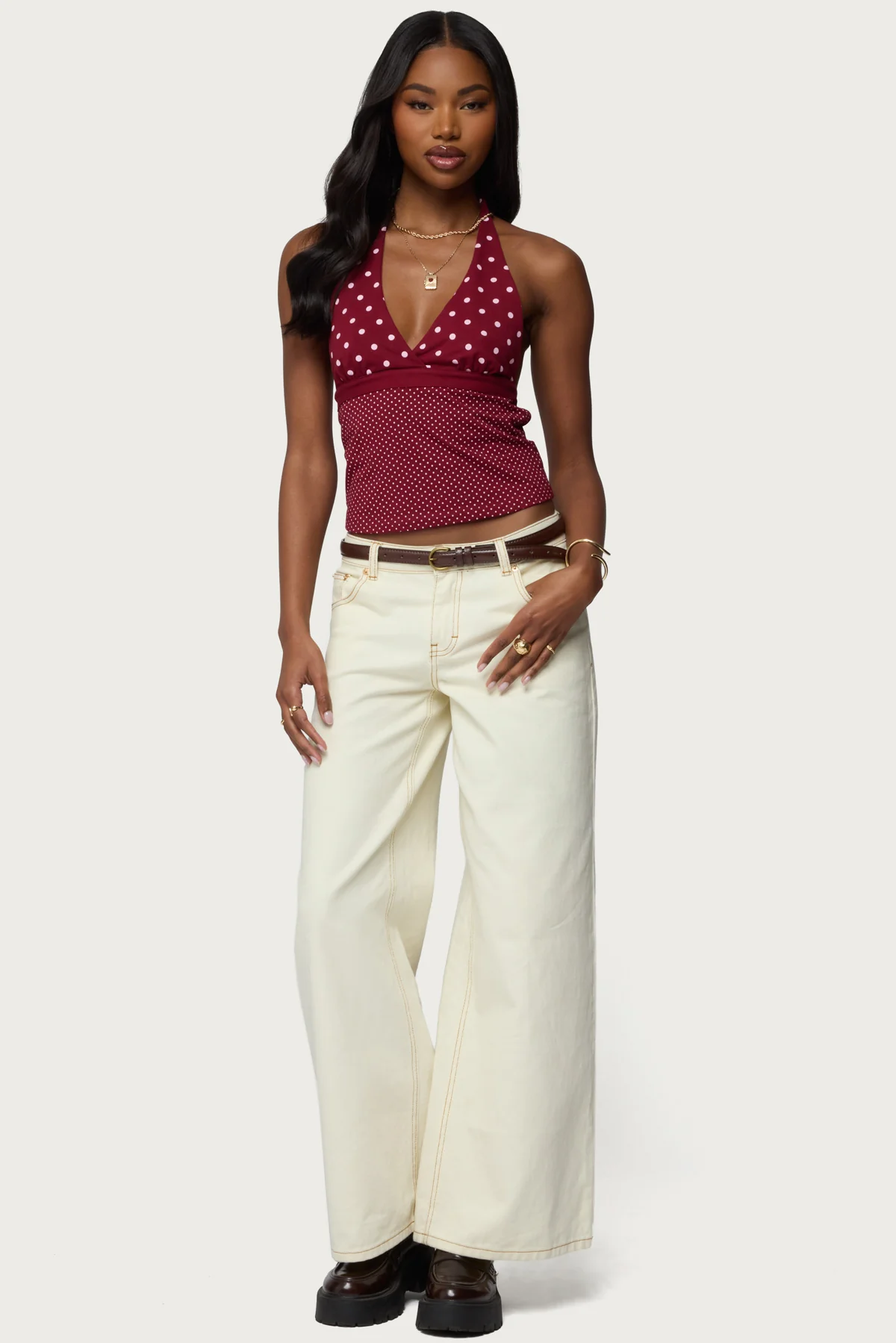 Ginny Mixed Polka Dot Halter Top - Image 6
