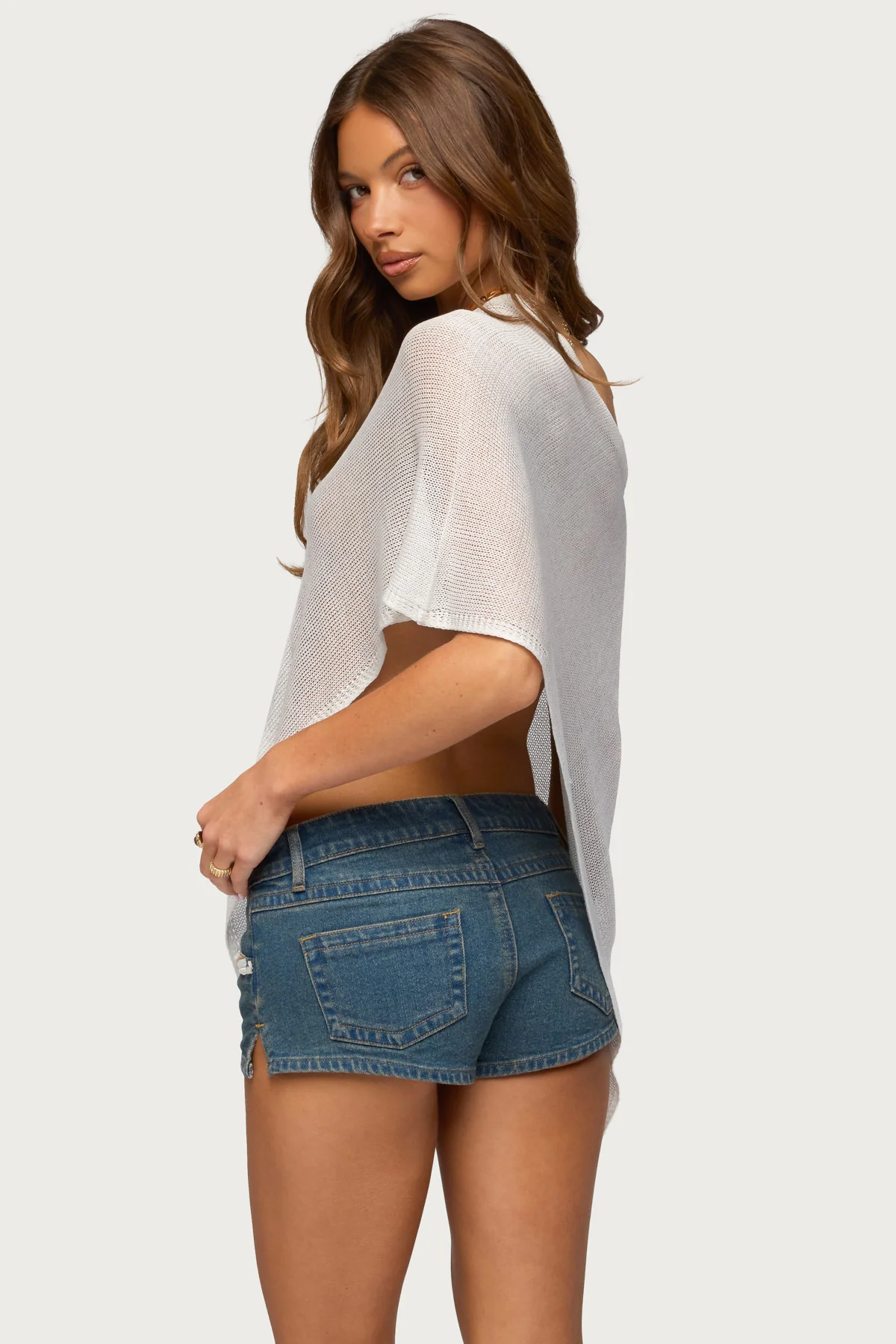 Azalia Asymmetric Knit Poncho - Image 5