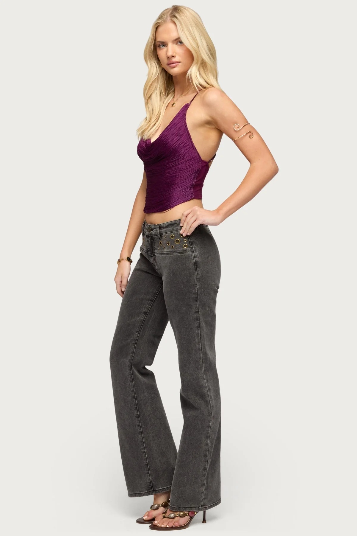 Elenie Fringed Cowl Neck Top - Image 4