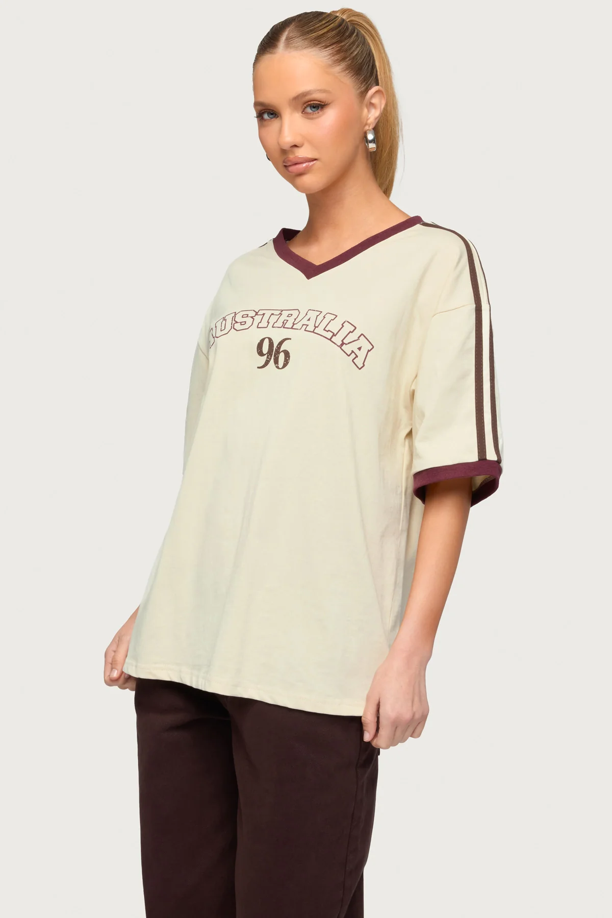 Australia 96 Contrast Oversized T Shirt - Image 3