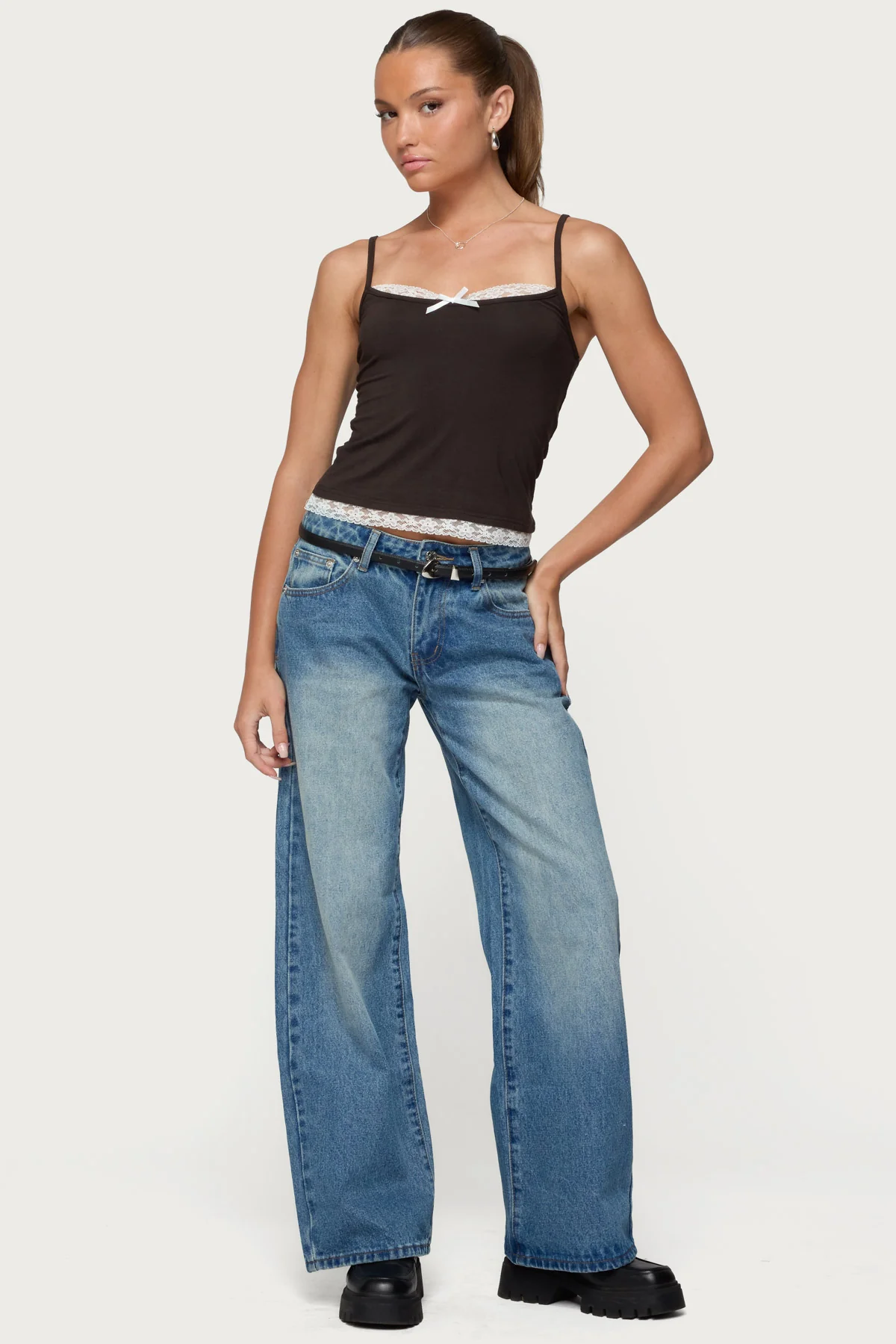 Adriel Contrast Lacey Tank Top - Image 4
