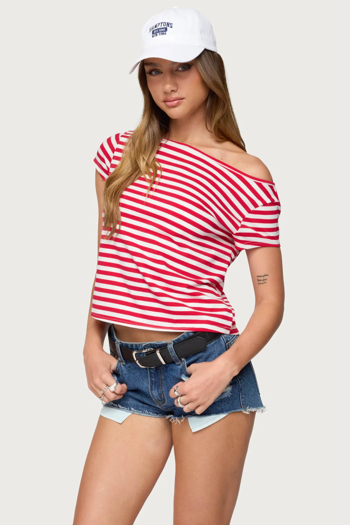Aretha Striped Off Shoulder Top - Image 3