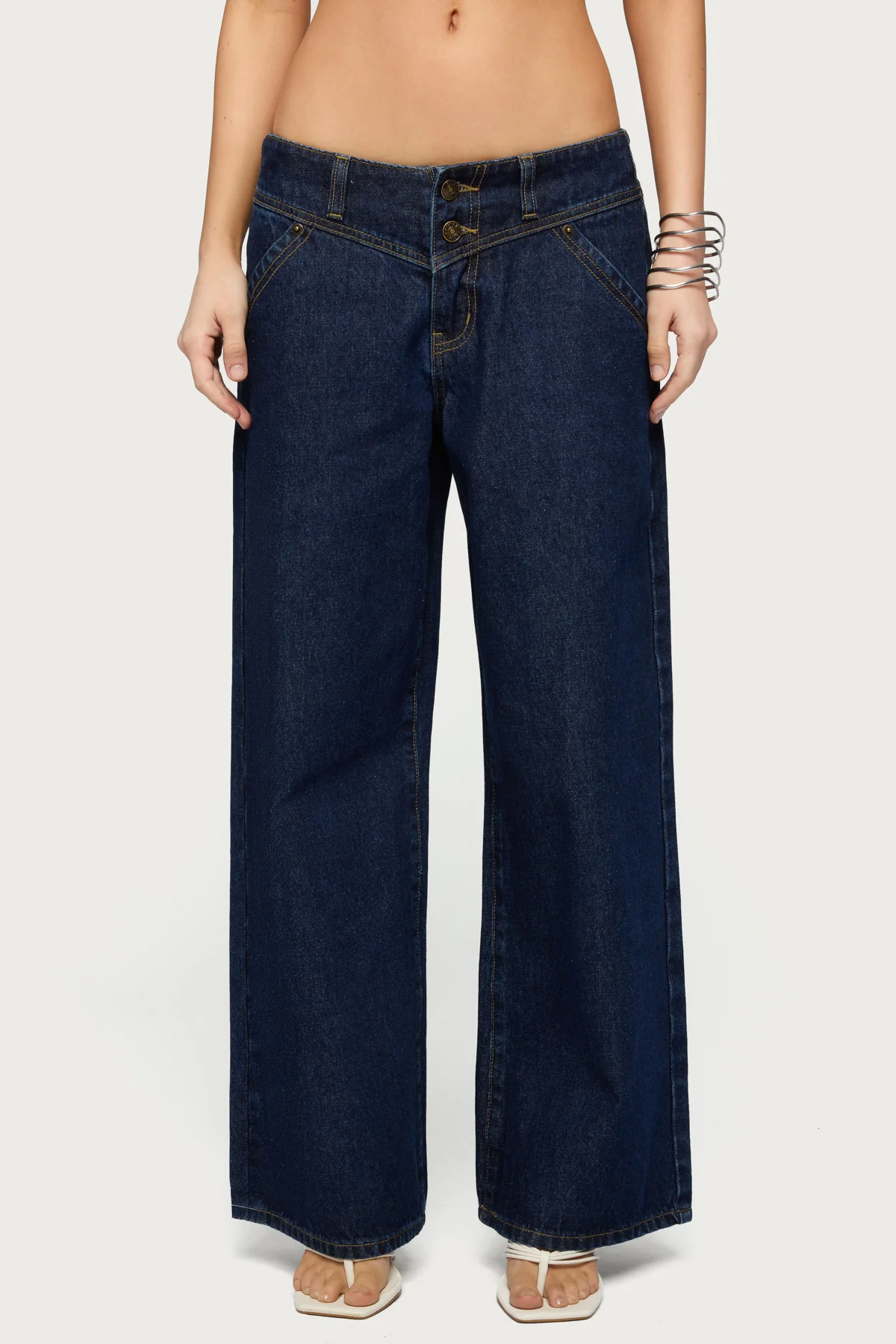 Petite Meredith Low Rise Wide Leg Jeans - Image 2