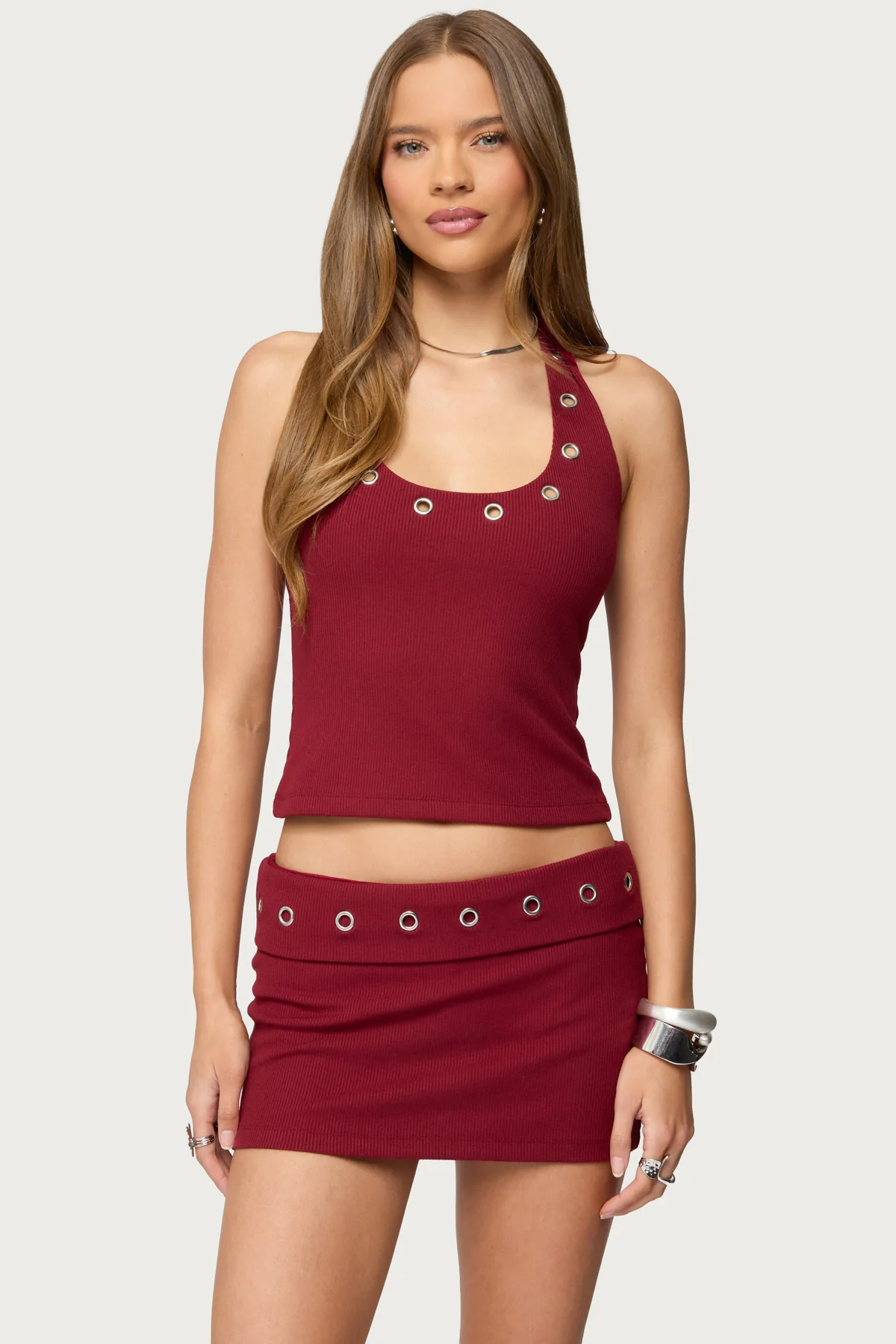 Havana Grommet Ribbed Halter Top - Image 2