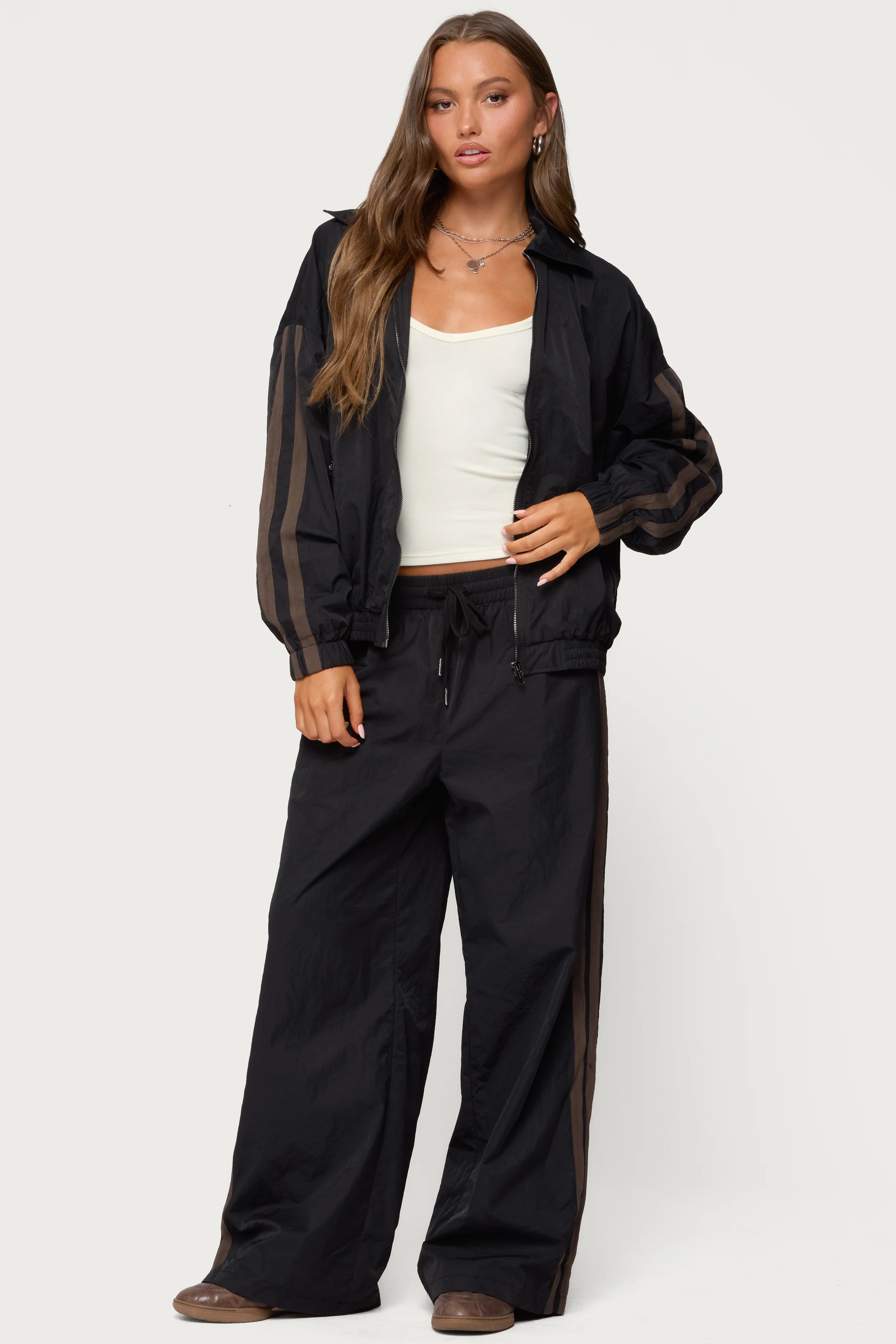 Kieran Stripey Nylon Track Jacket - Image 6