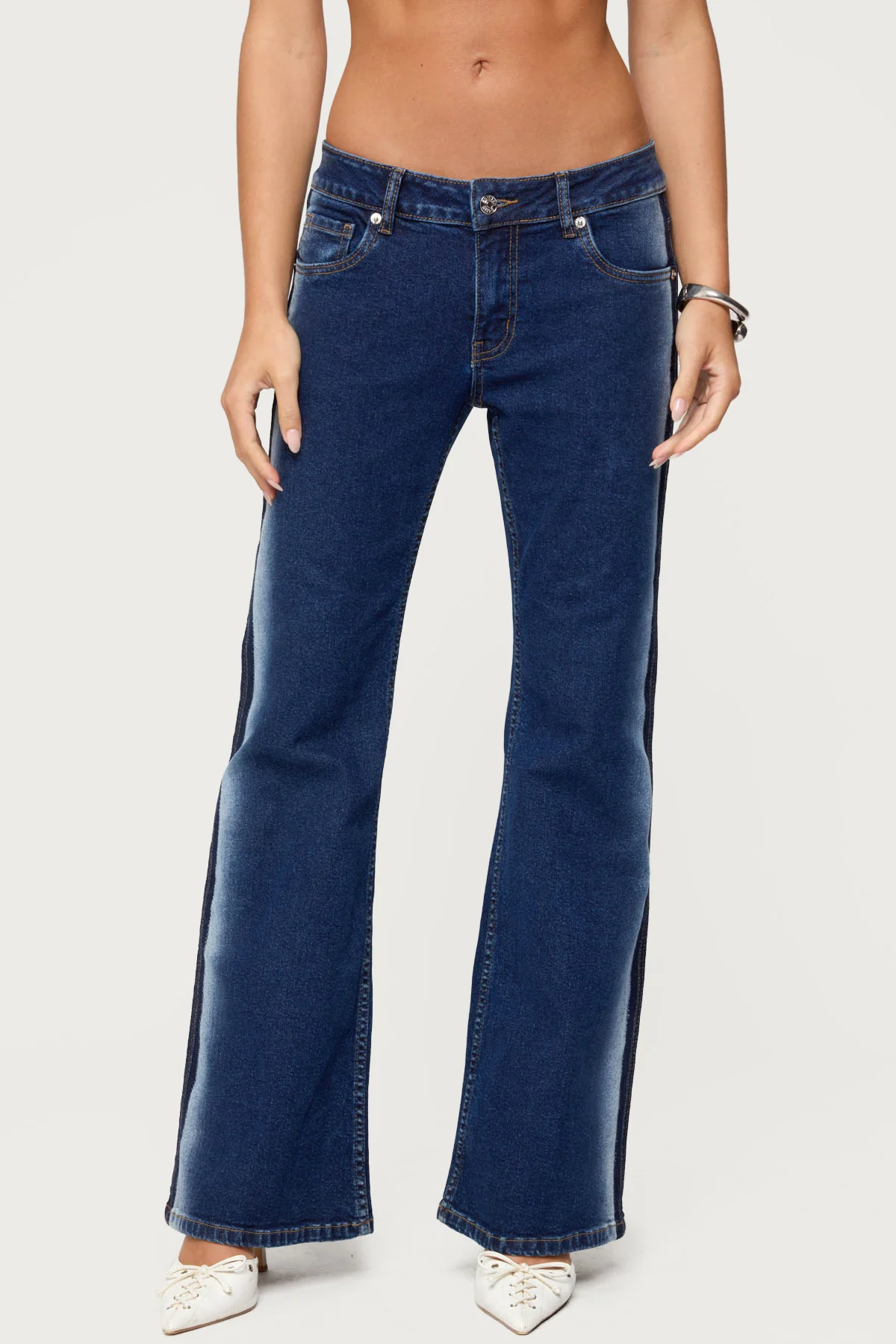Airbrushed Low Rise Flared Jeans - Image 2