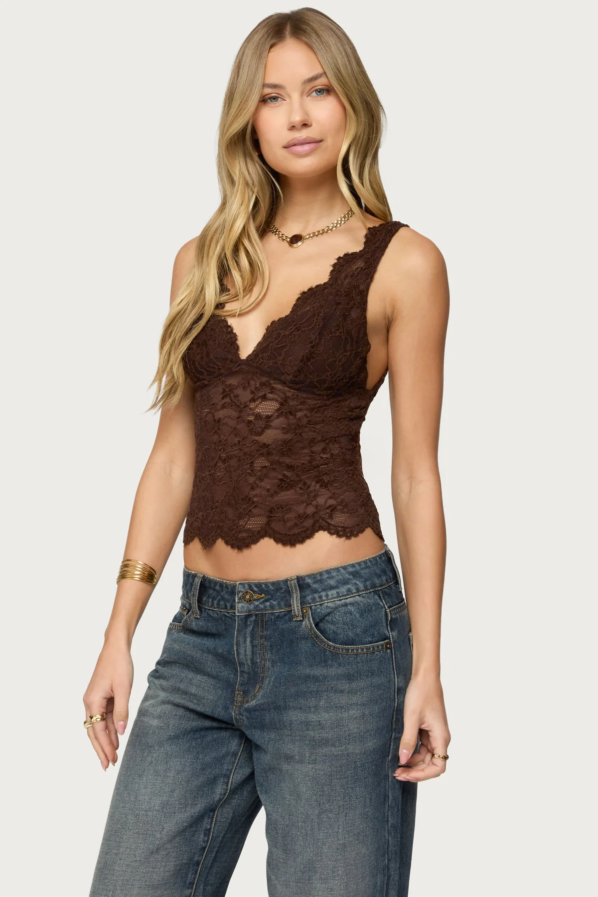 Araura Lace Velvet Floral Top - Image 4