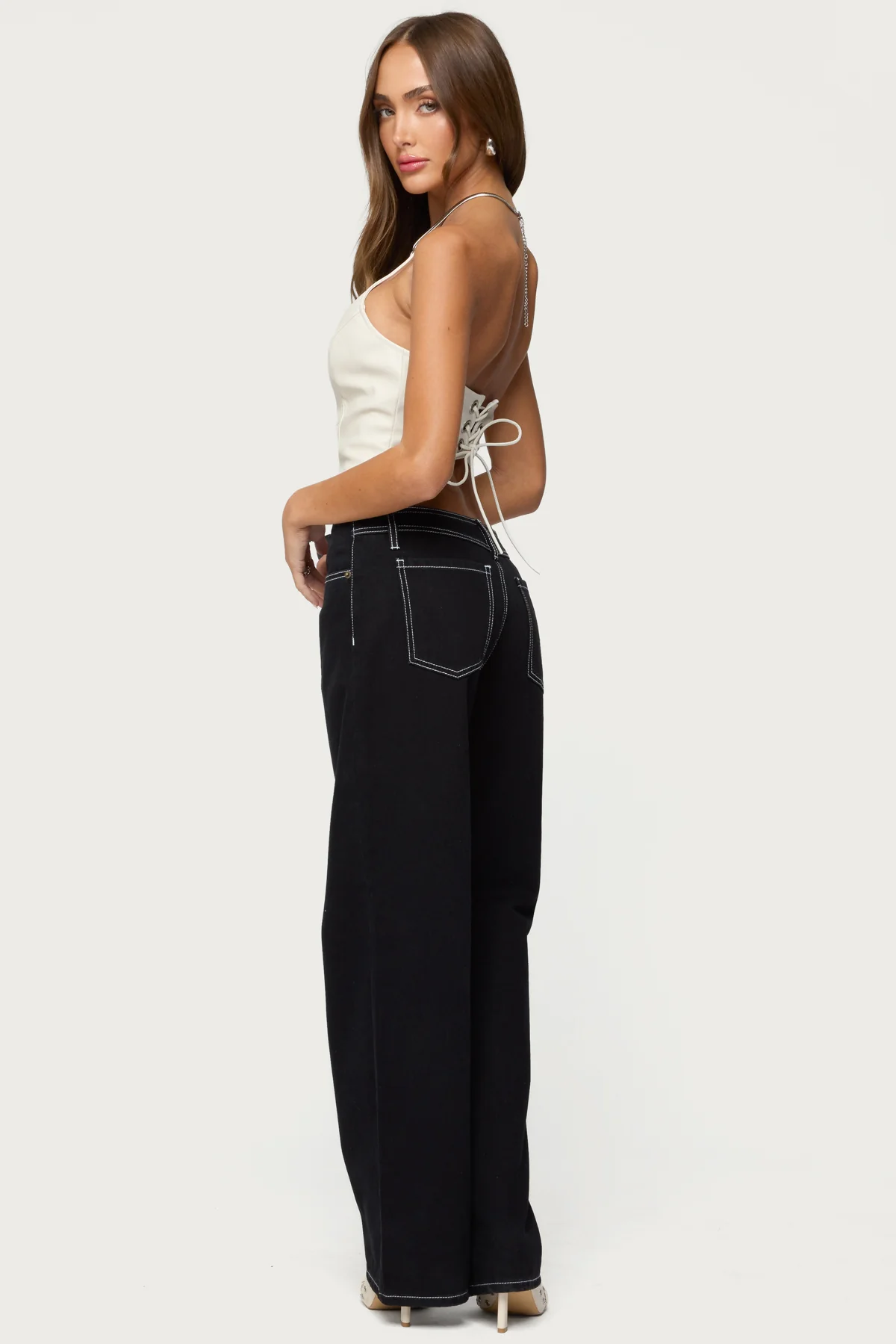 Kizzie Faux Leather Halter Top - Image 2