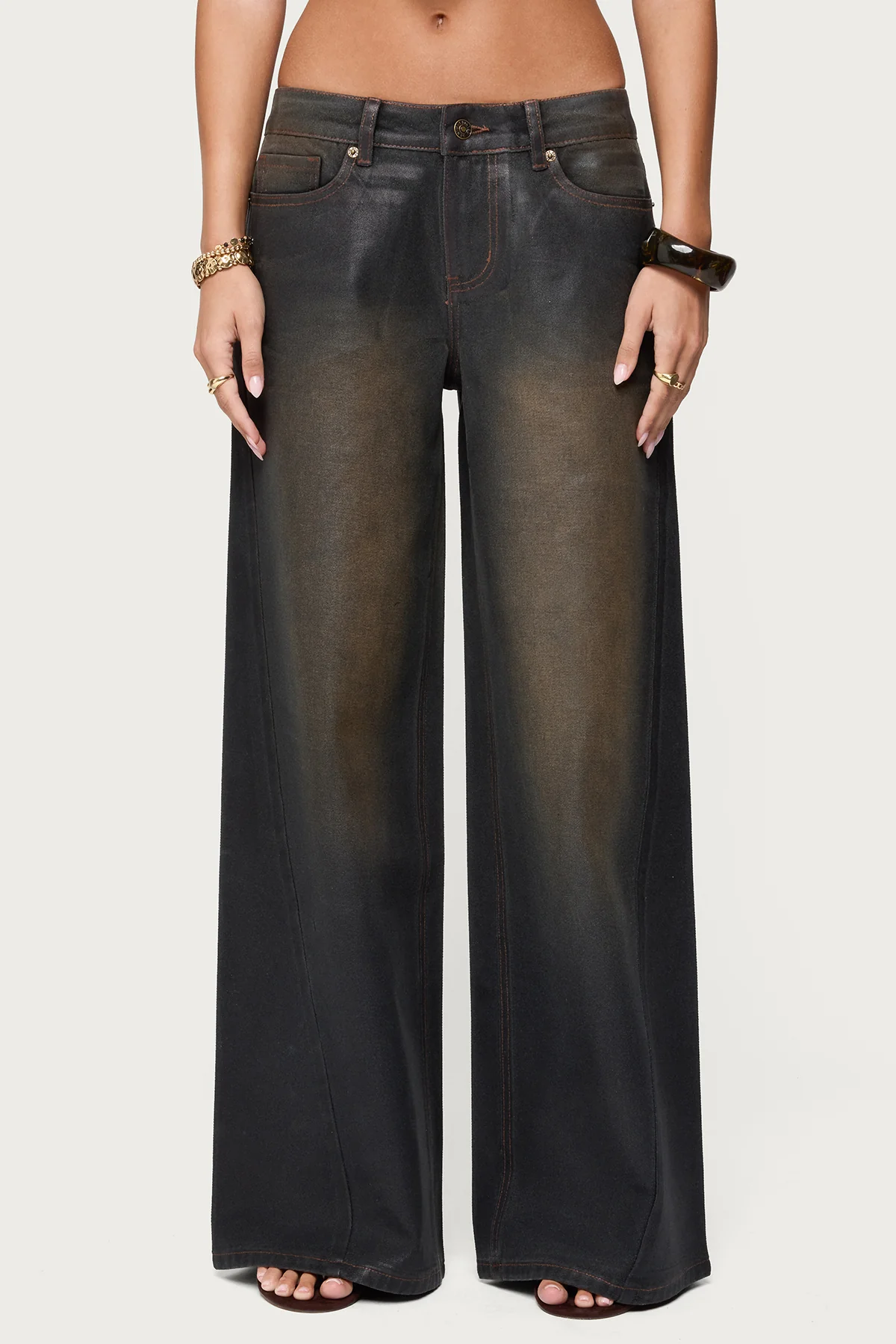 Saharah Mud Wash Low Rise Baggy Jeans - Image 2