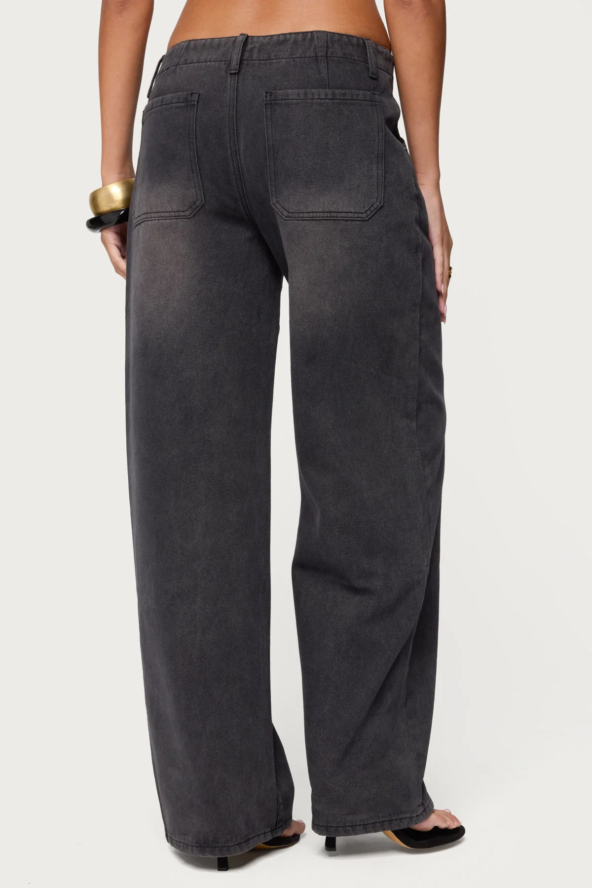 Aliyah Zip Low Rise Baggy Jeans - Image 4