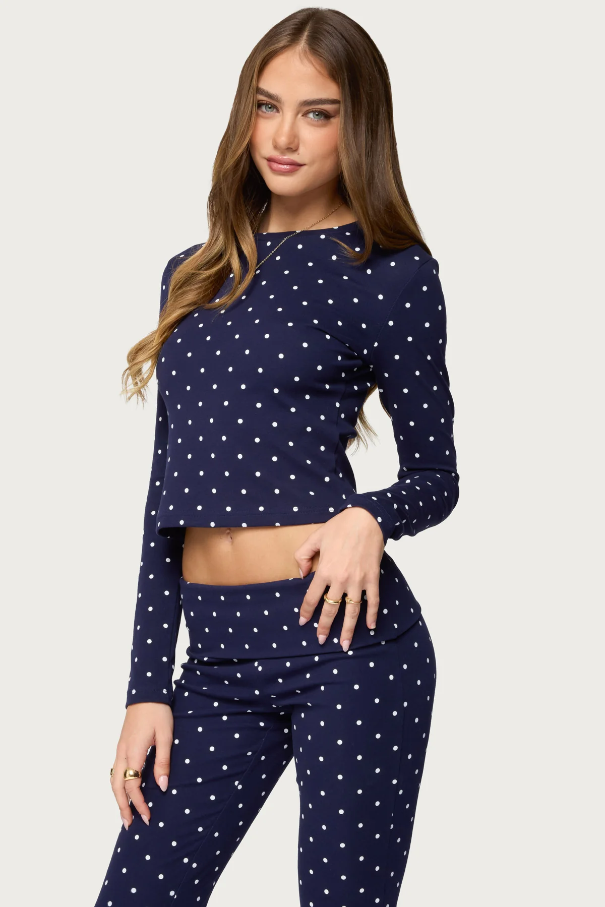 Daliya Polka Dot Long Sleeve Top - Image 4