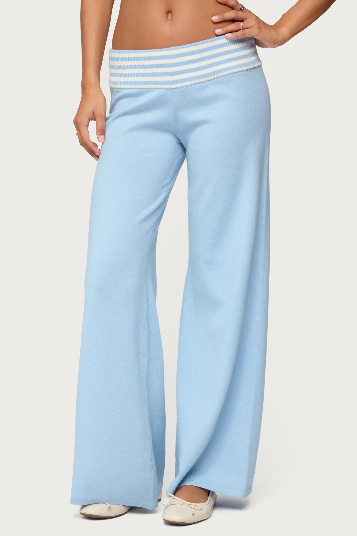 Clarisse Stripey Flared Knit Pants - Image 2