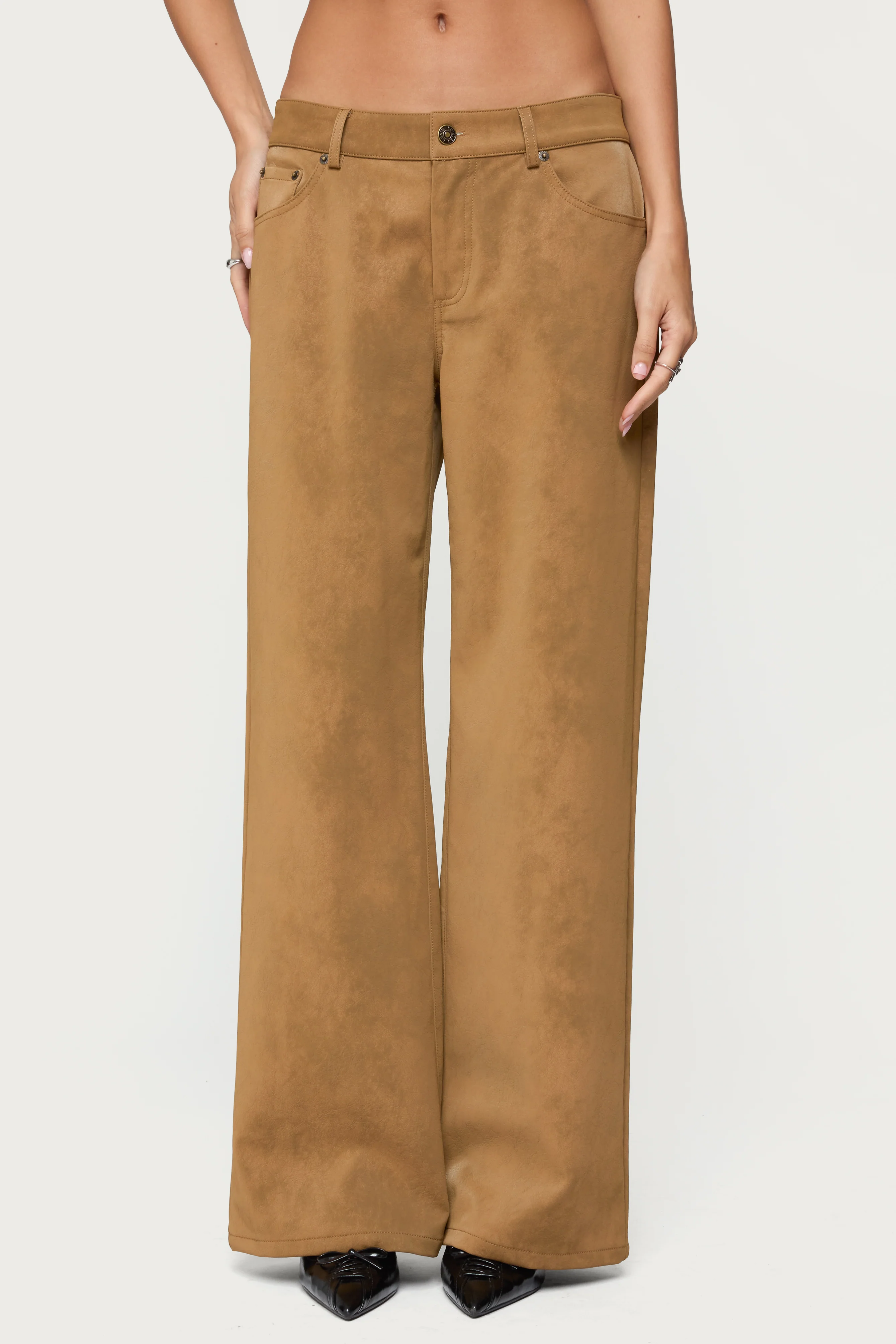 Stacey Low Rise Faux Suede Pants - Image 2