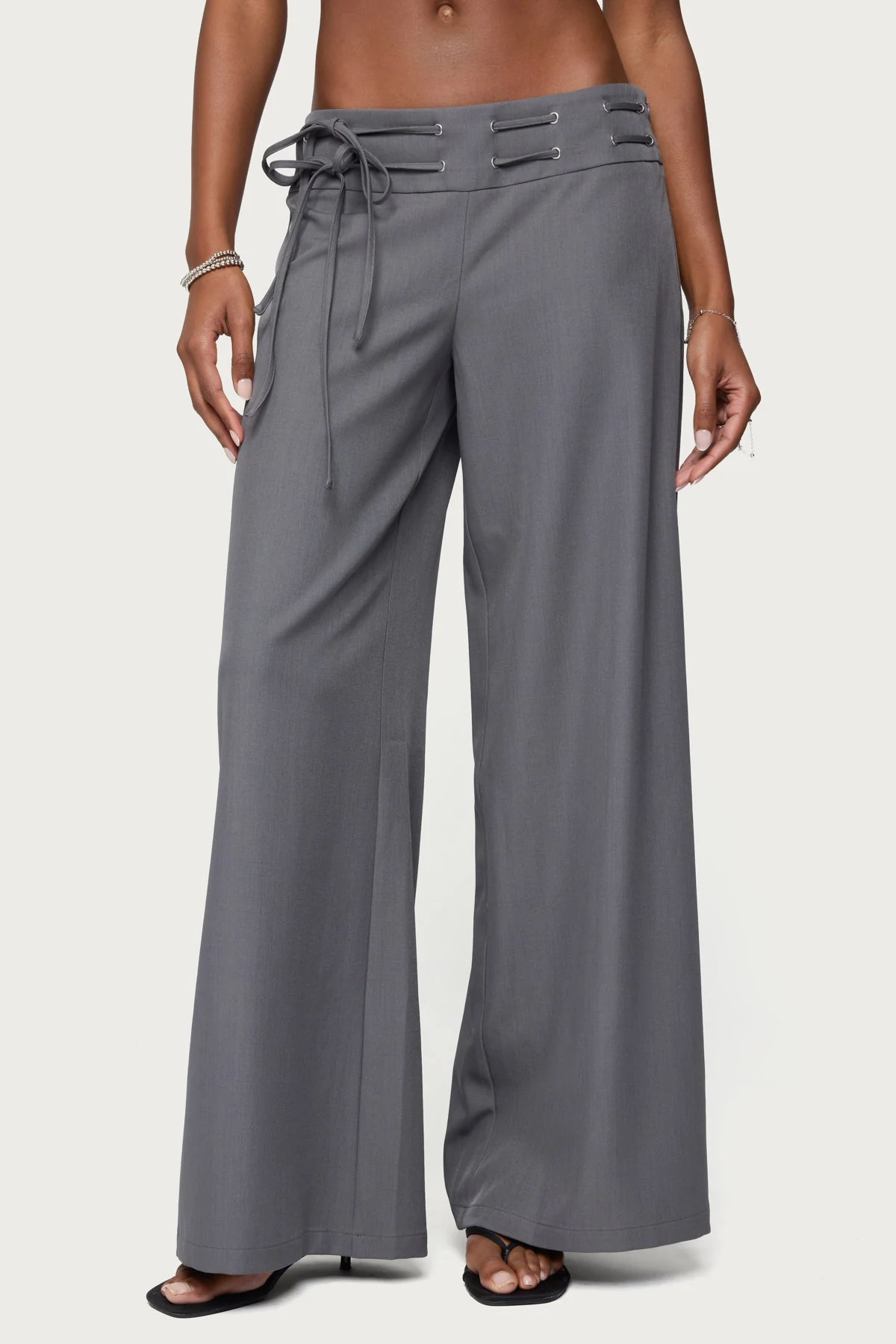 Willard Baggy Lace Up Belt Pants - Image 2
