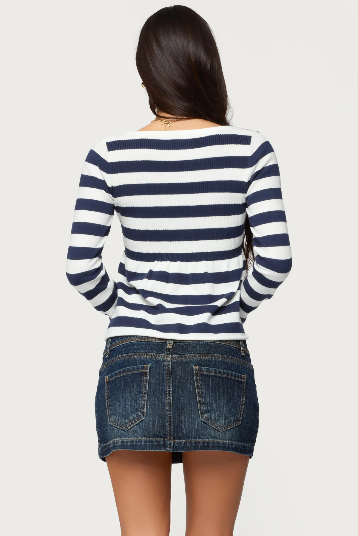 Lockie Striped Knit Babydoll Top - Image 5